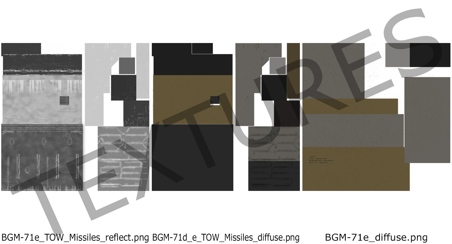 3D BGM 71E TOW Missile Rigged