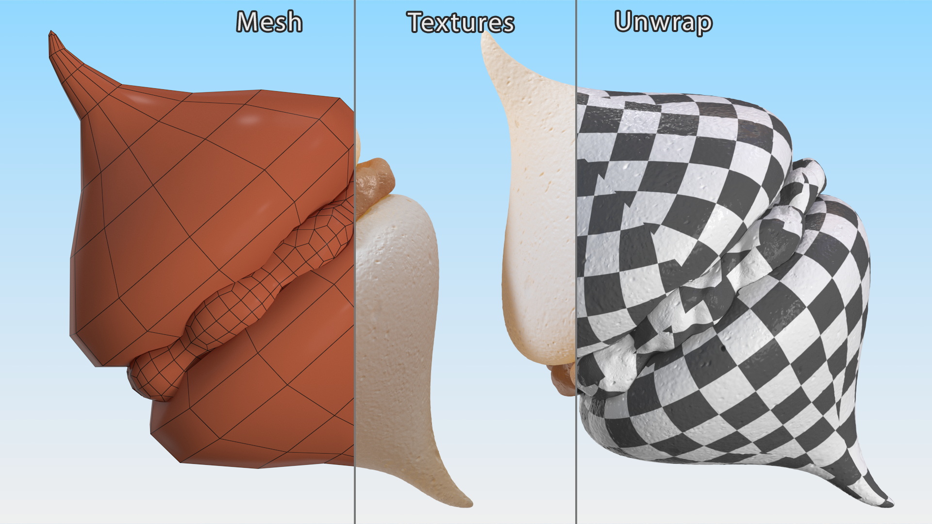 3D Smooth Meringue with Caramel Filling