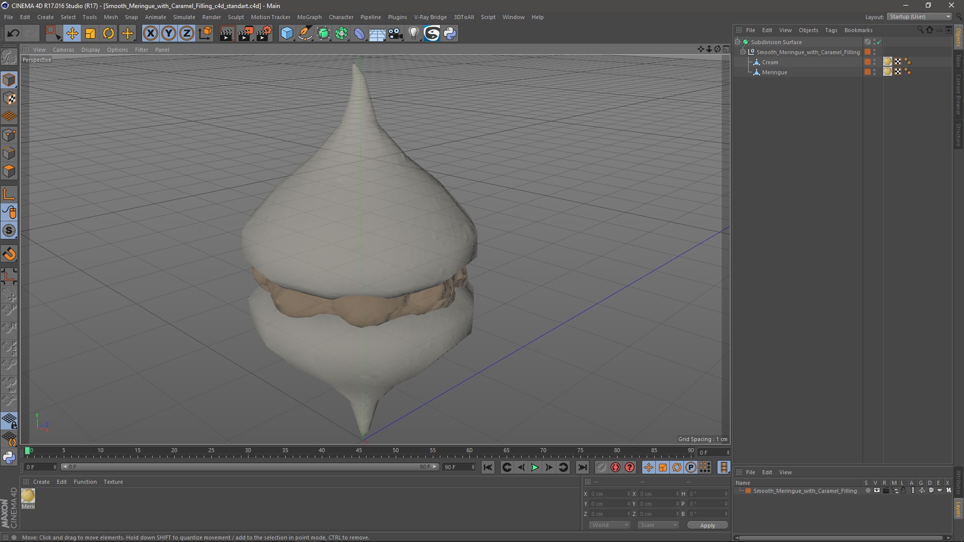 3D Smooth Meringue with Caramel Filling