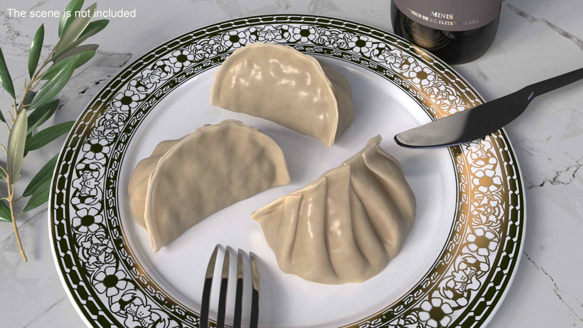 3D Chinese Dumpling Cooked model