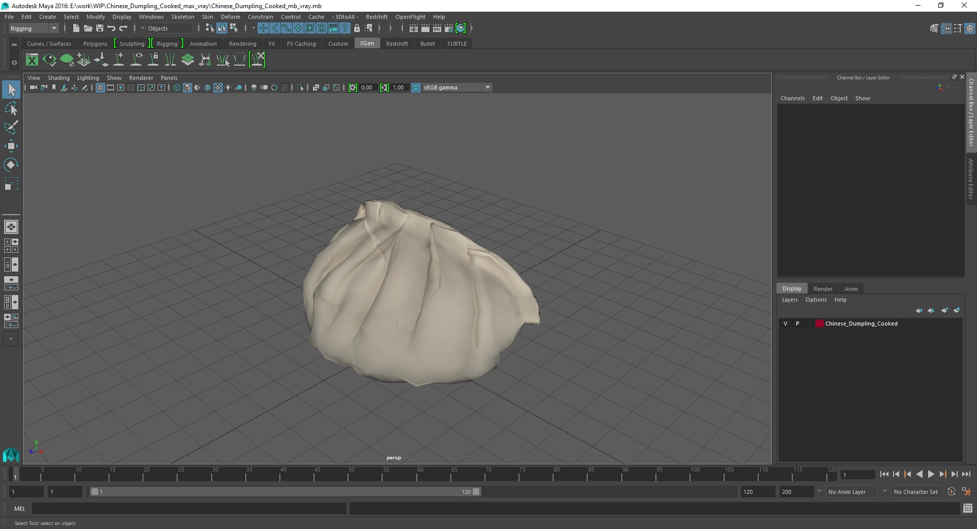 3D Chinese Dumpling Cooked model
