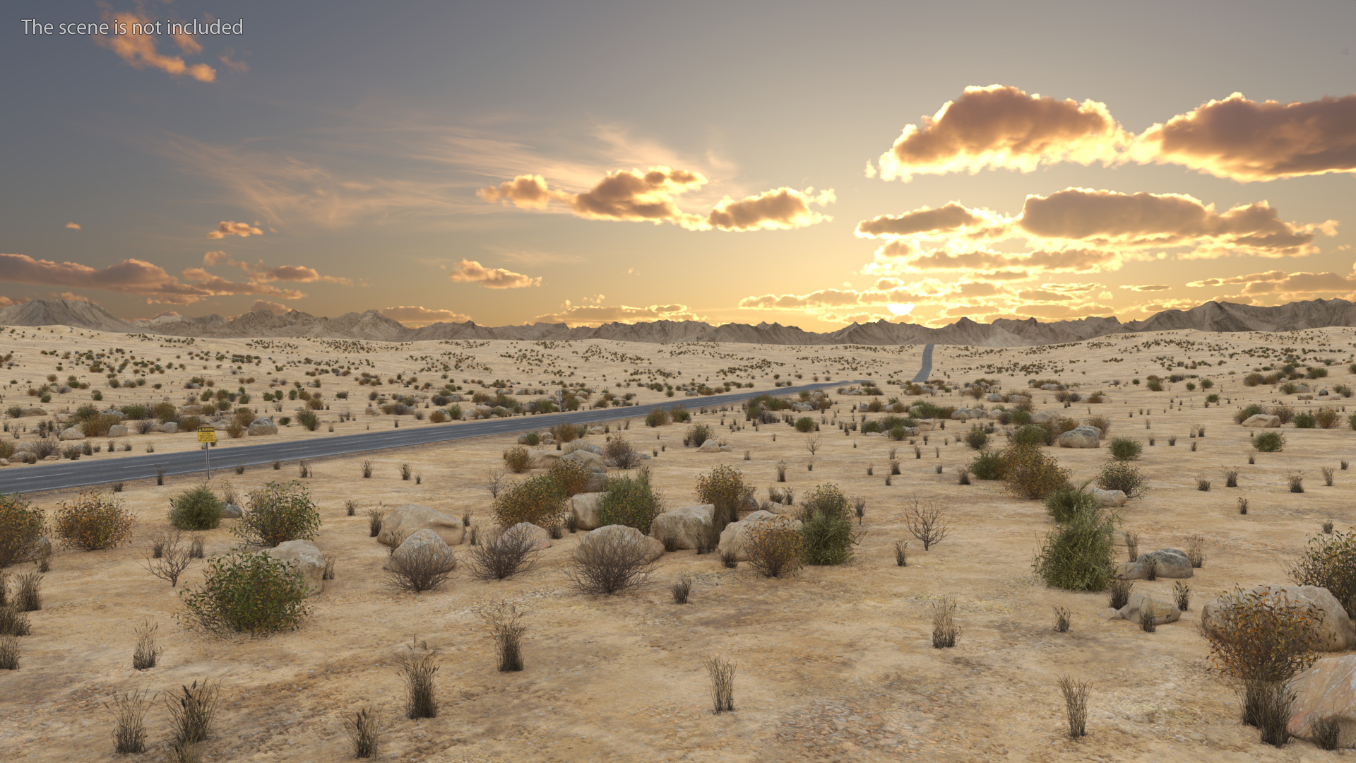 Natural Terrain Set with Stones Bushes and Grass - view 4
