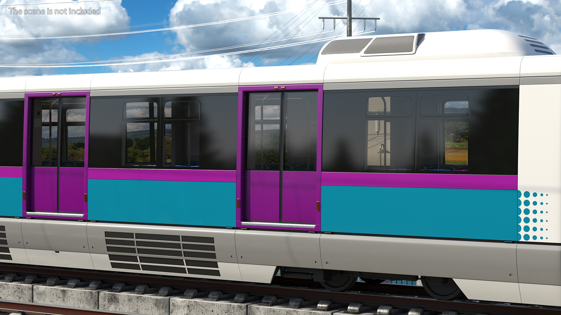 Urban Light Rail Train Rigged 3D model