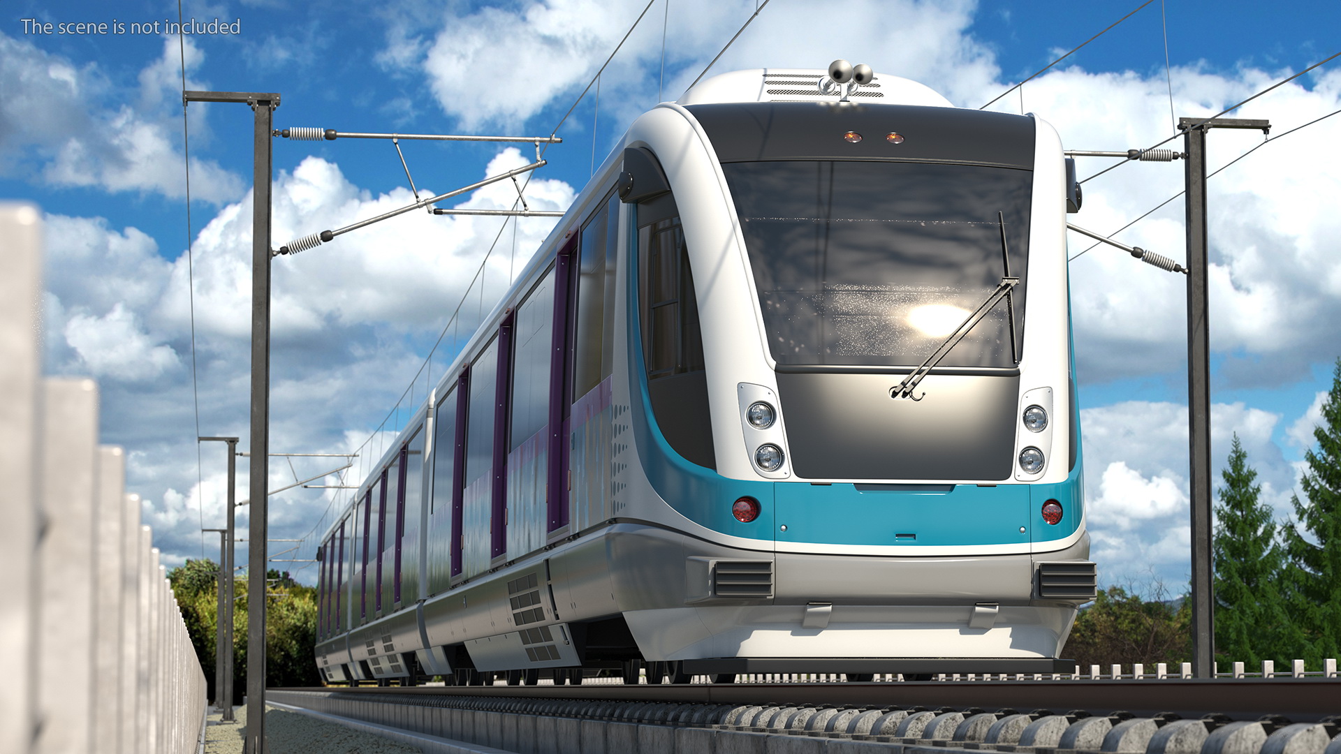 Urban Light Rail Train Rigged 3D model