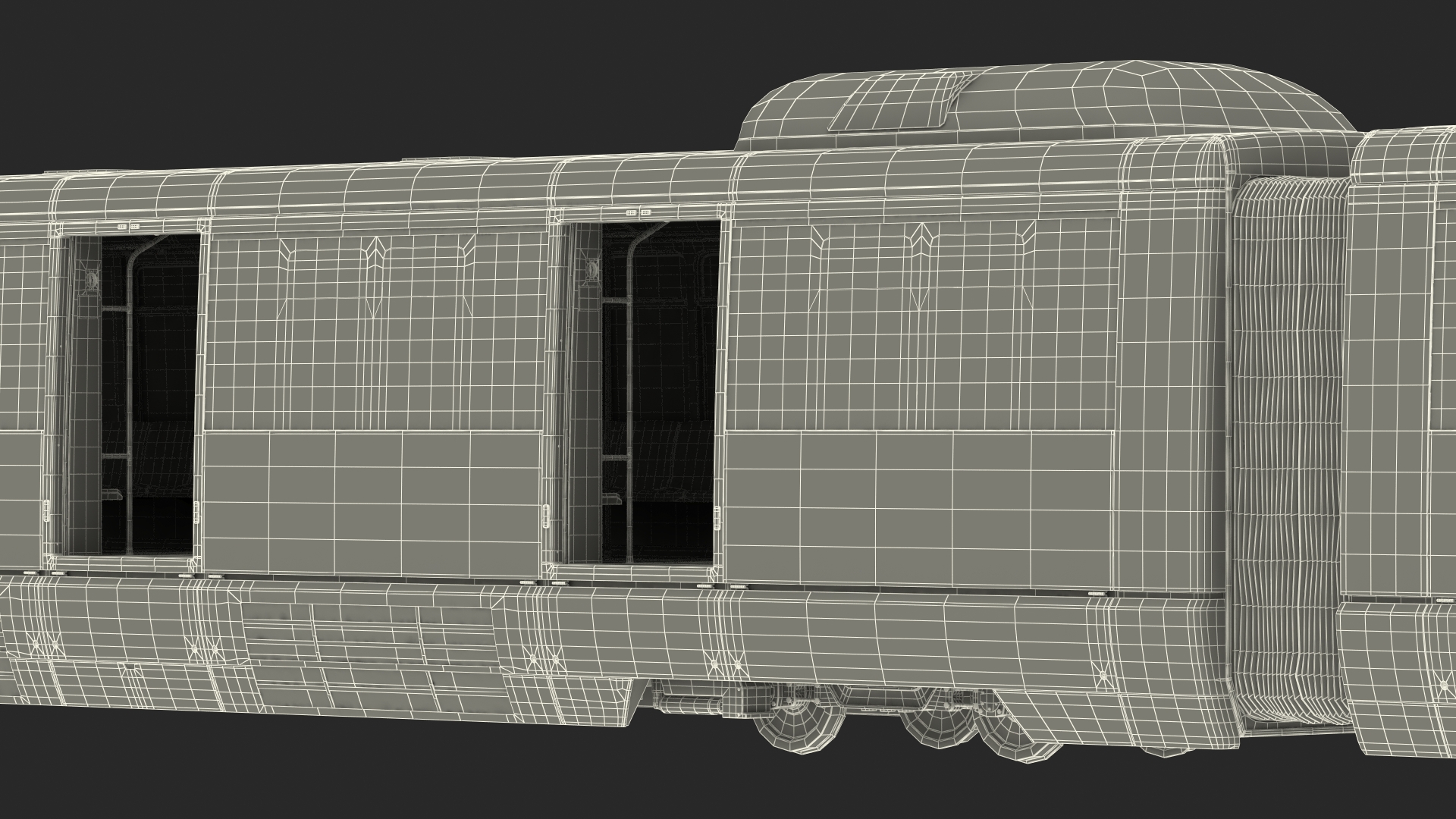 Urban Light Rail Train Rigged 3D model