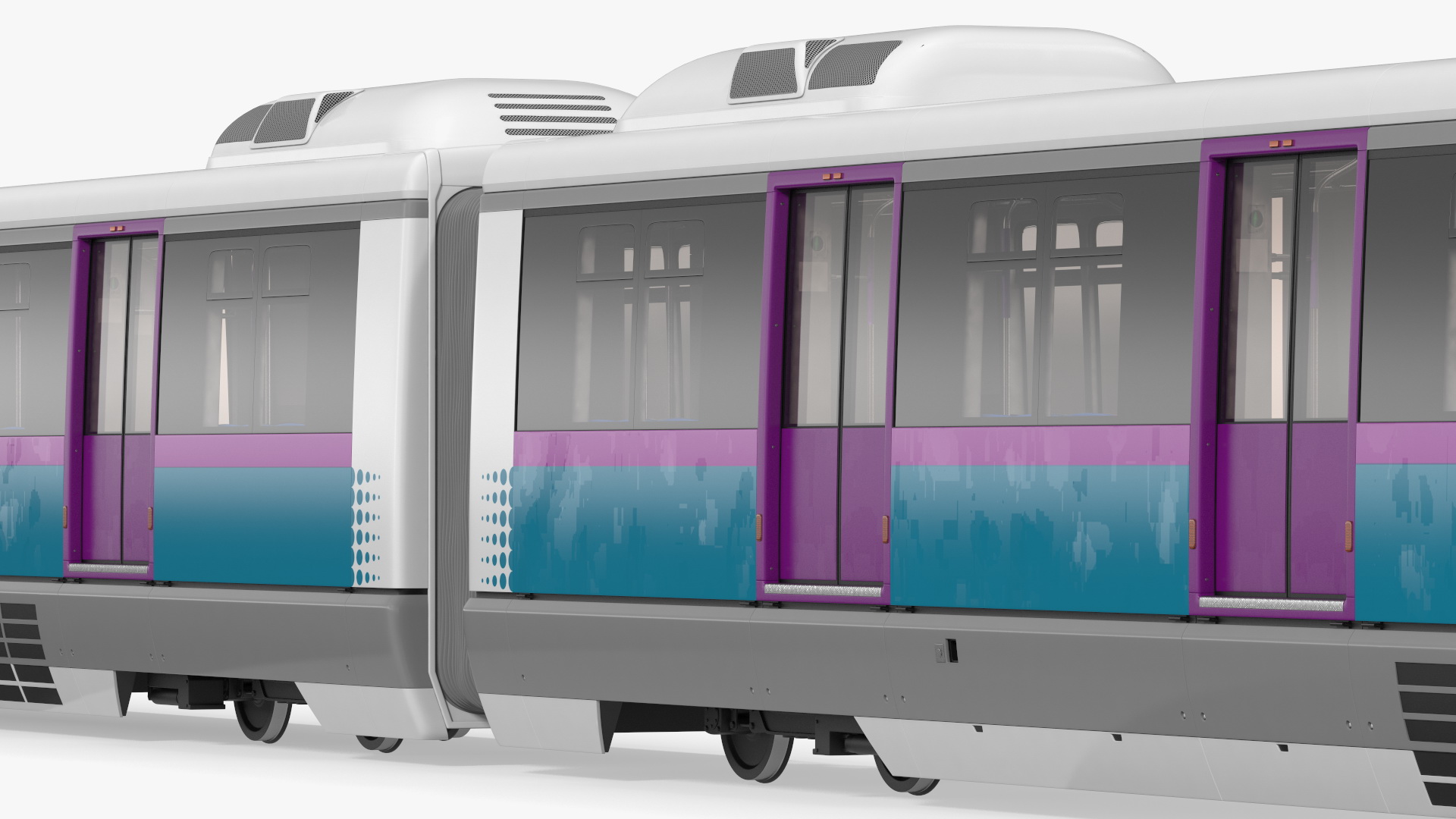 Urban Light Rail Train Rigged 3D model