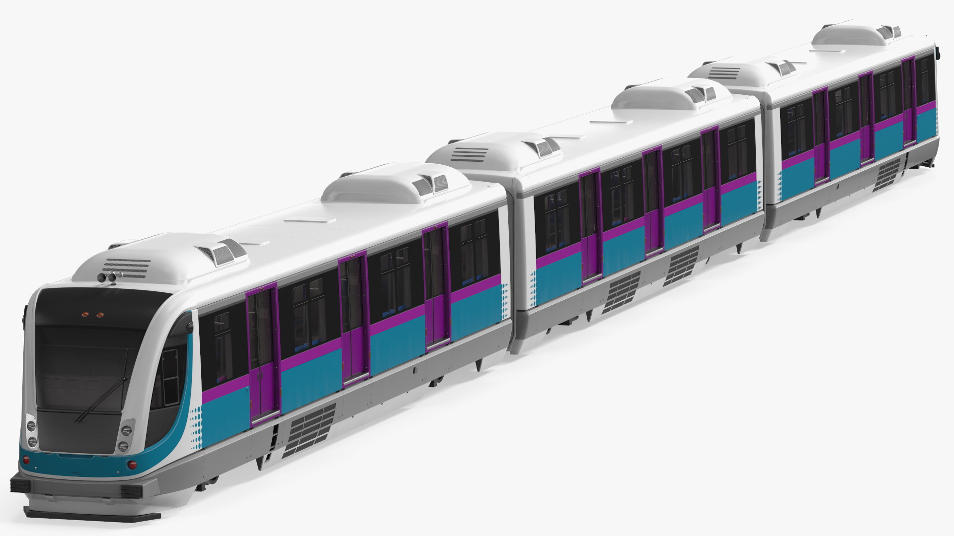 Urban Light Rail Train Rigged 3D model