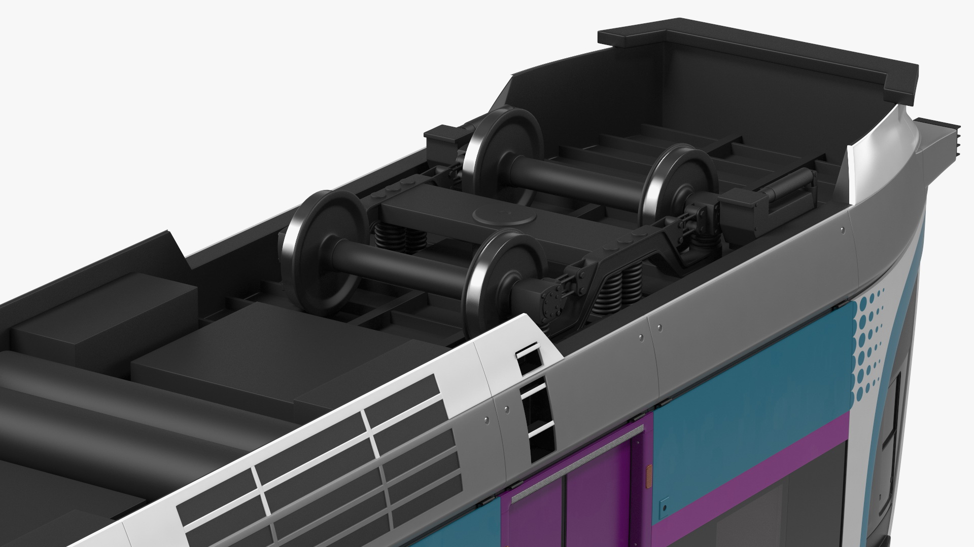 Urban Light Rail Train Rigged 3D model