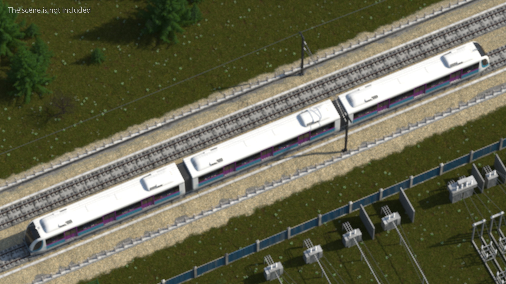 Urban Light Rail Train Rigged 3D model