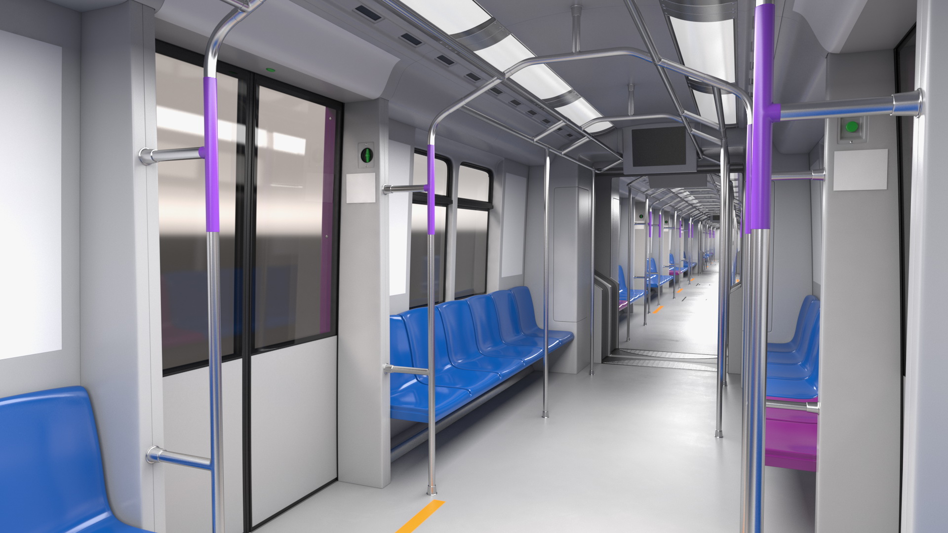 Urban Light Rail Train Rigged 3D model