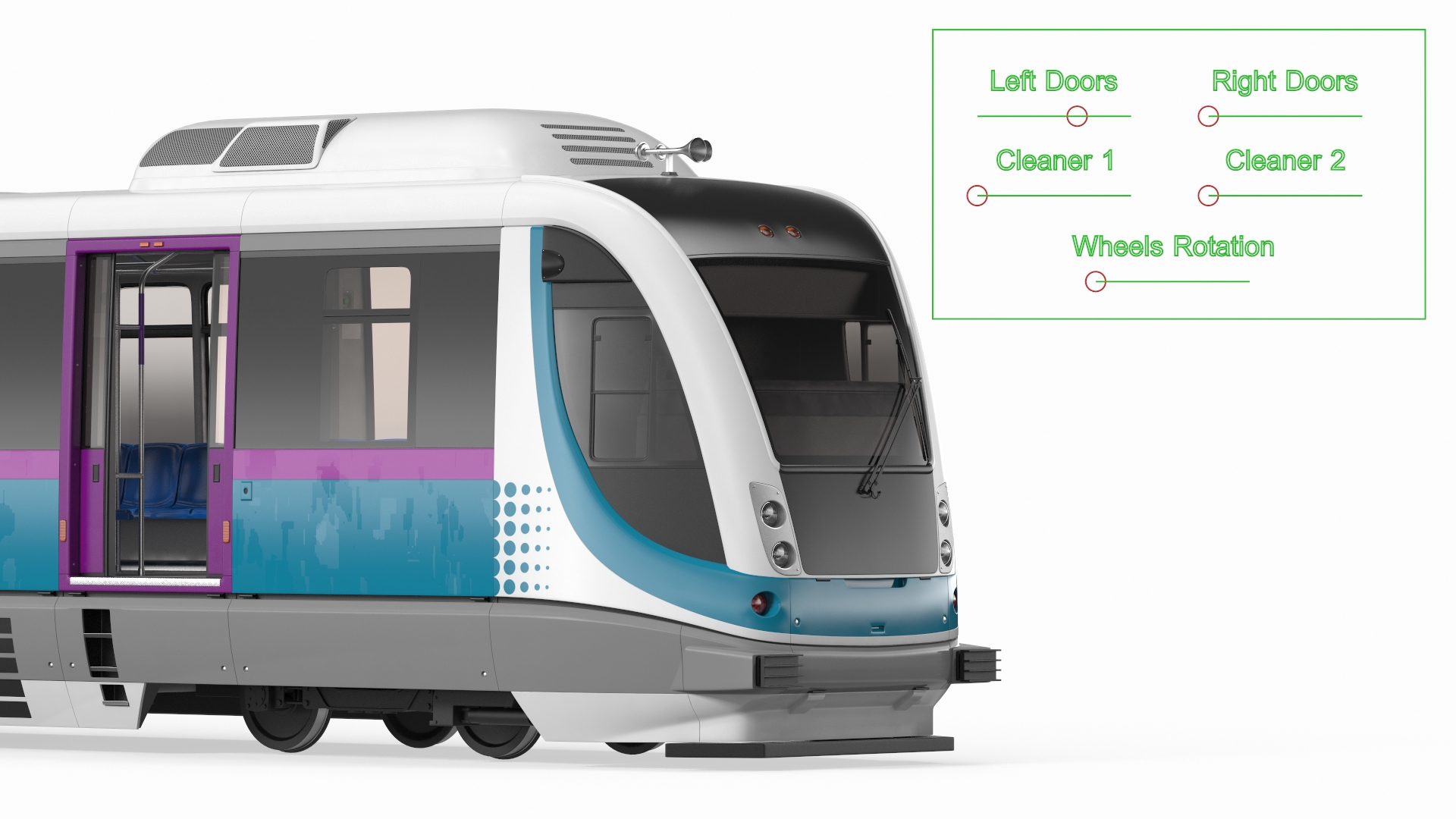 Urban Light Rail Train Rigged 3D model