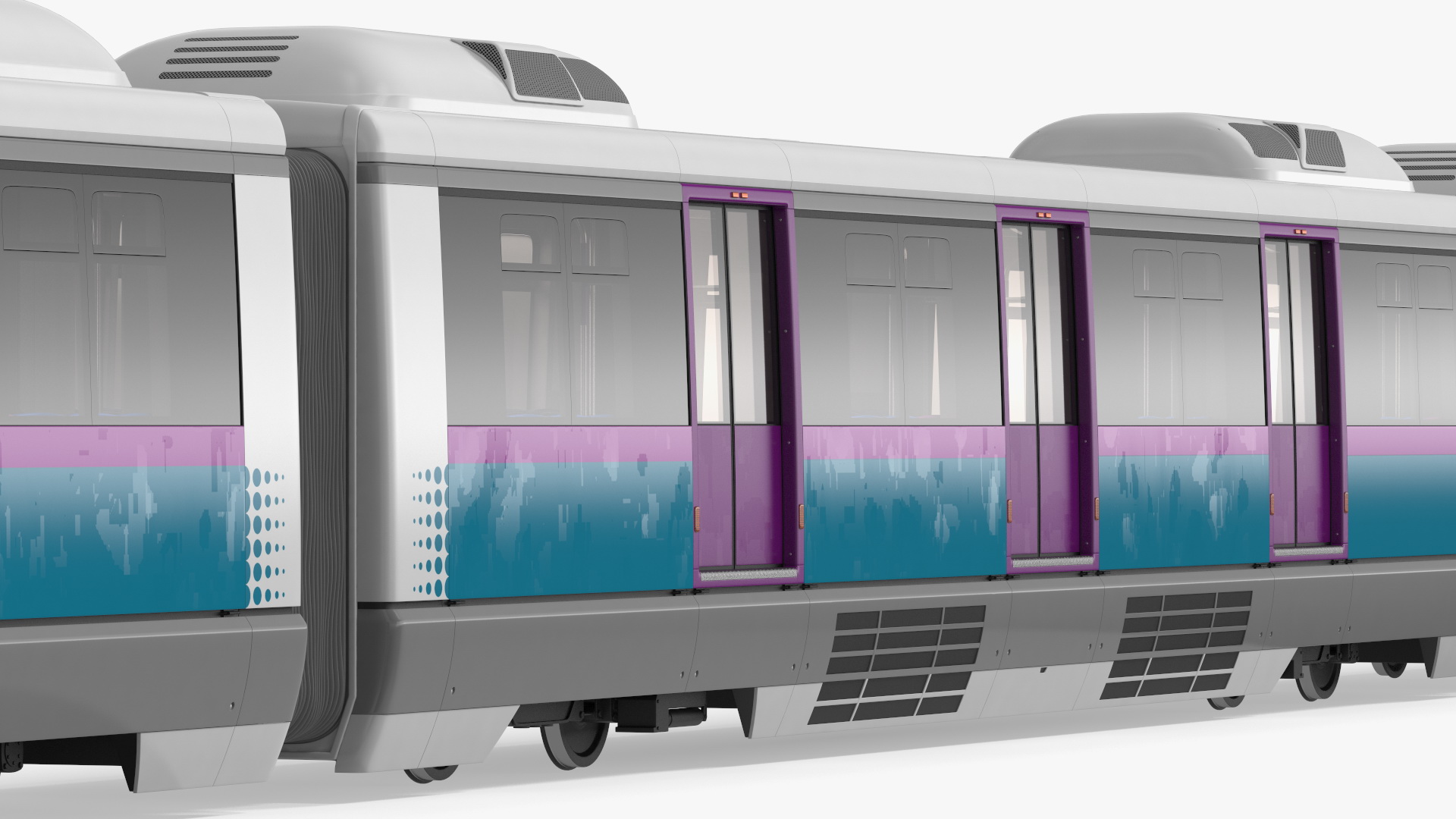 Urban Light Rail Train Rigged 3D model