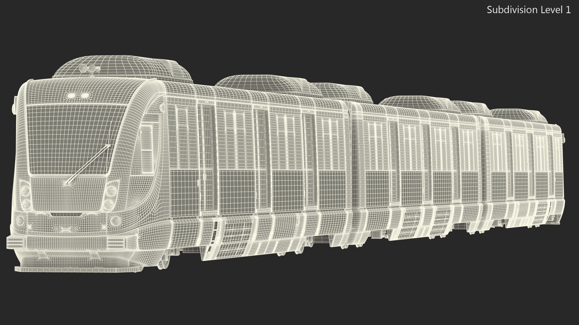 Urban Light Rail Train Rigged 3D model