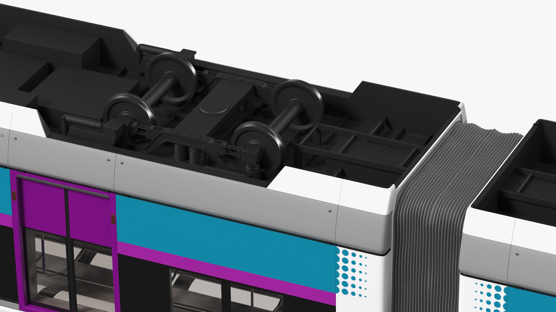 Urban Light Rail Train Rigged 3D model