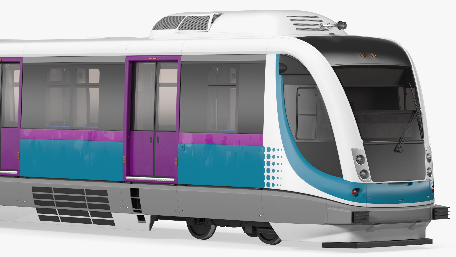 Urban Light Rail Train Rigged 3D model
