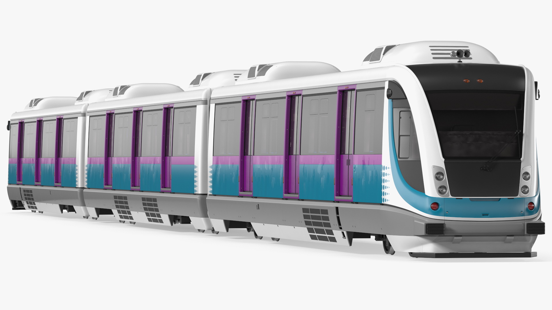 Urban Light Rail Train Rigged 3D model