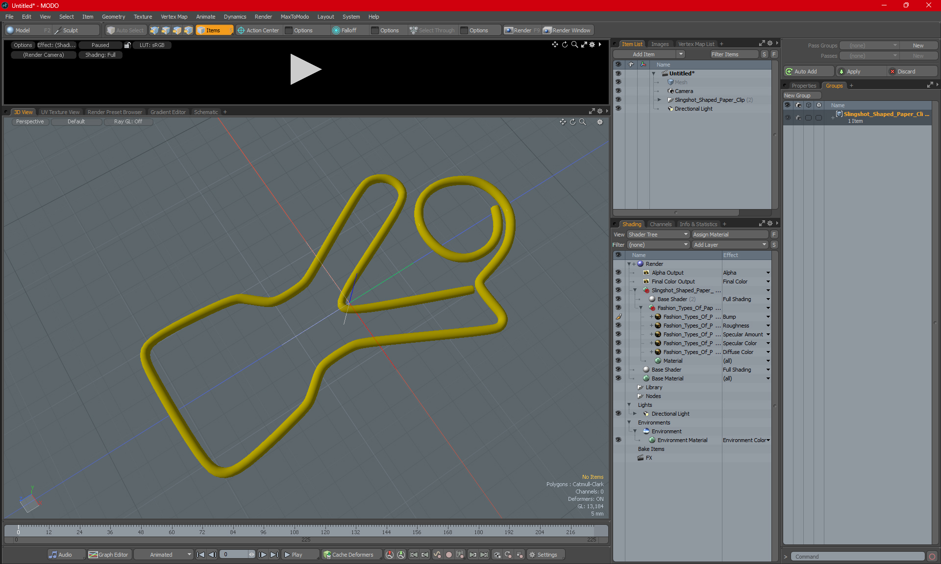 Slingshot Shaped Paper Clip 3D