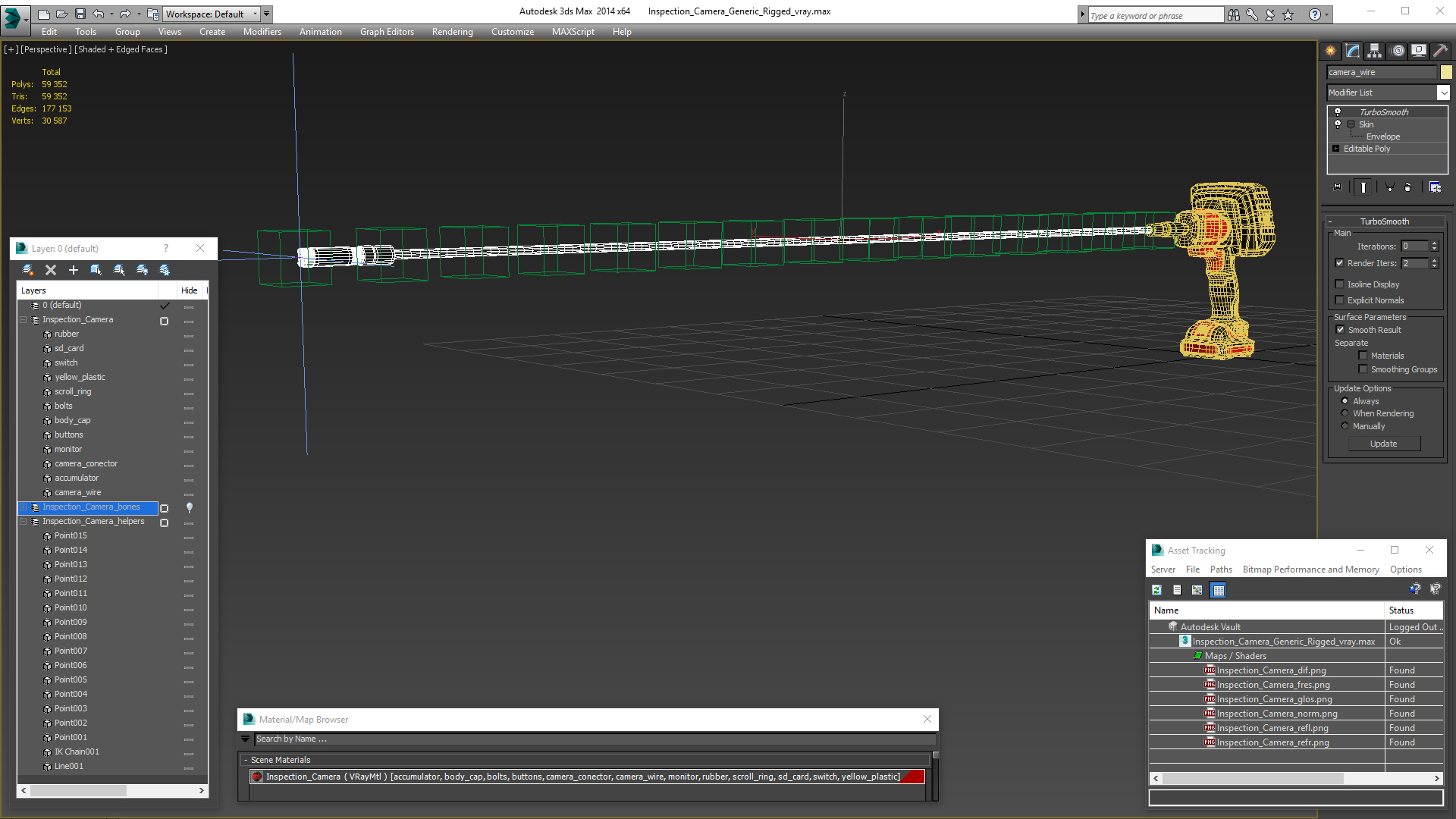 Inspection Camera Generic Rigged 3D