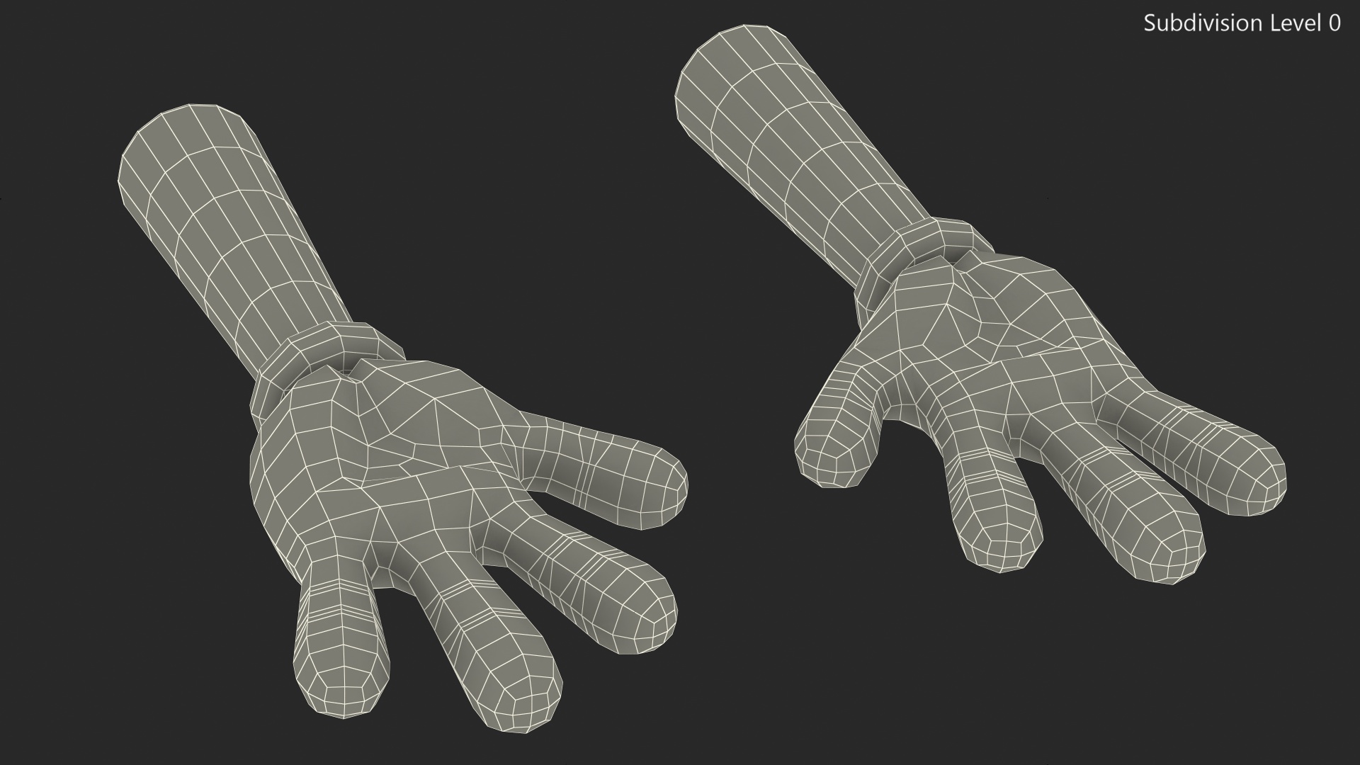 3D Cartoon Hands Wearing Gloves model