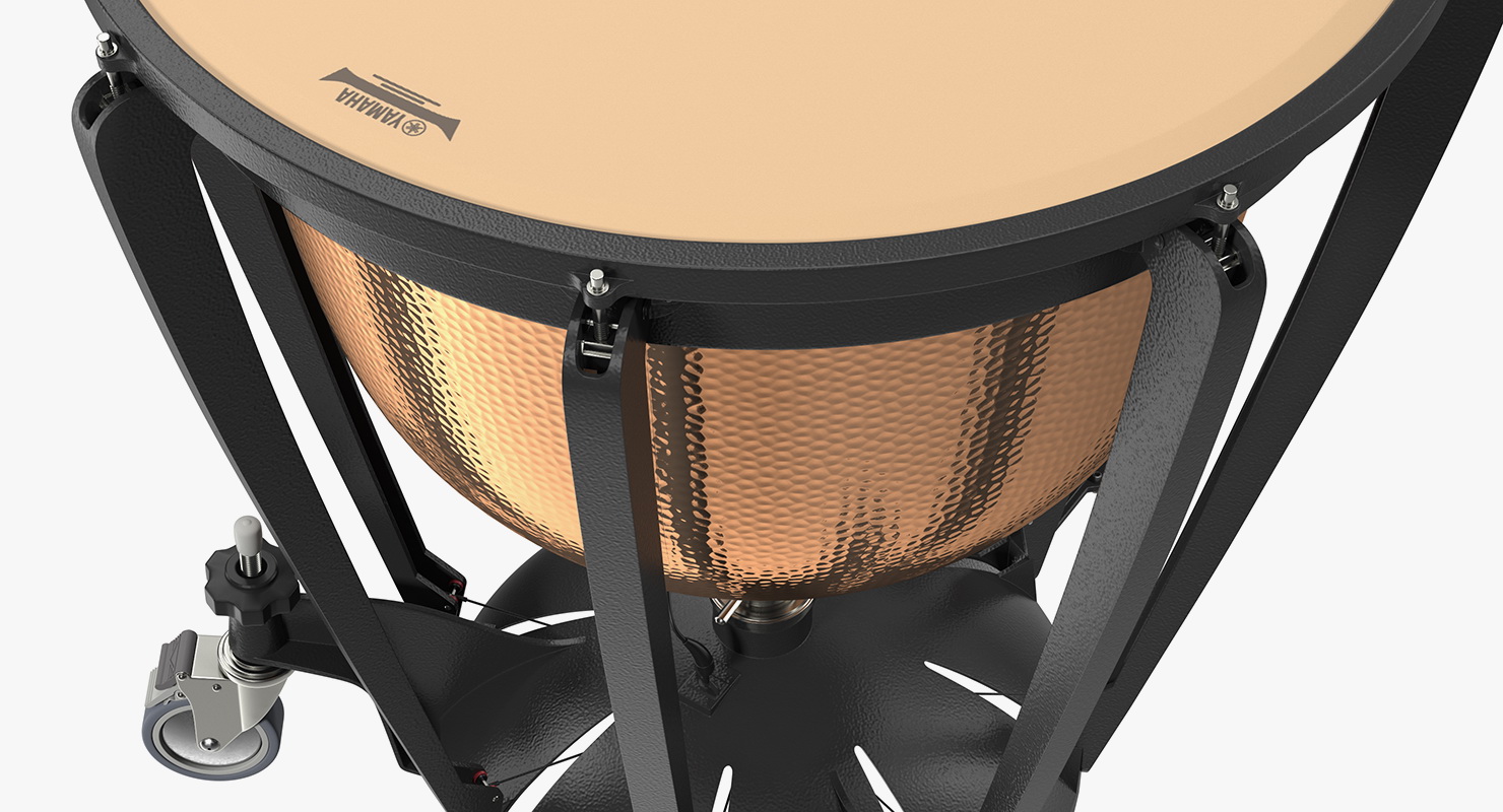 3D Yamaha Hammered Copper Concert Timpani model