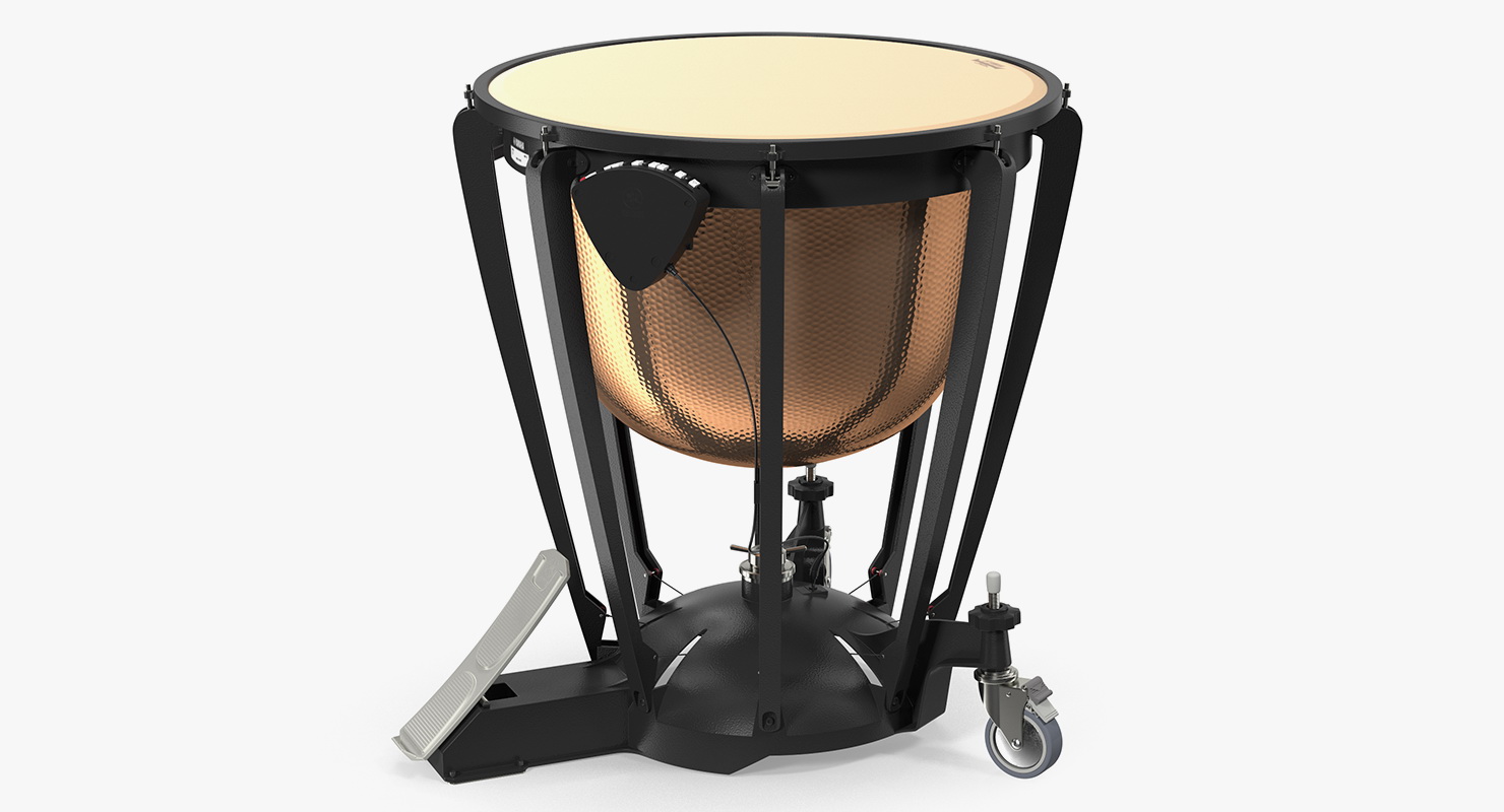 3D Yamaha Hammered Copper Concert Timpani model