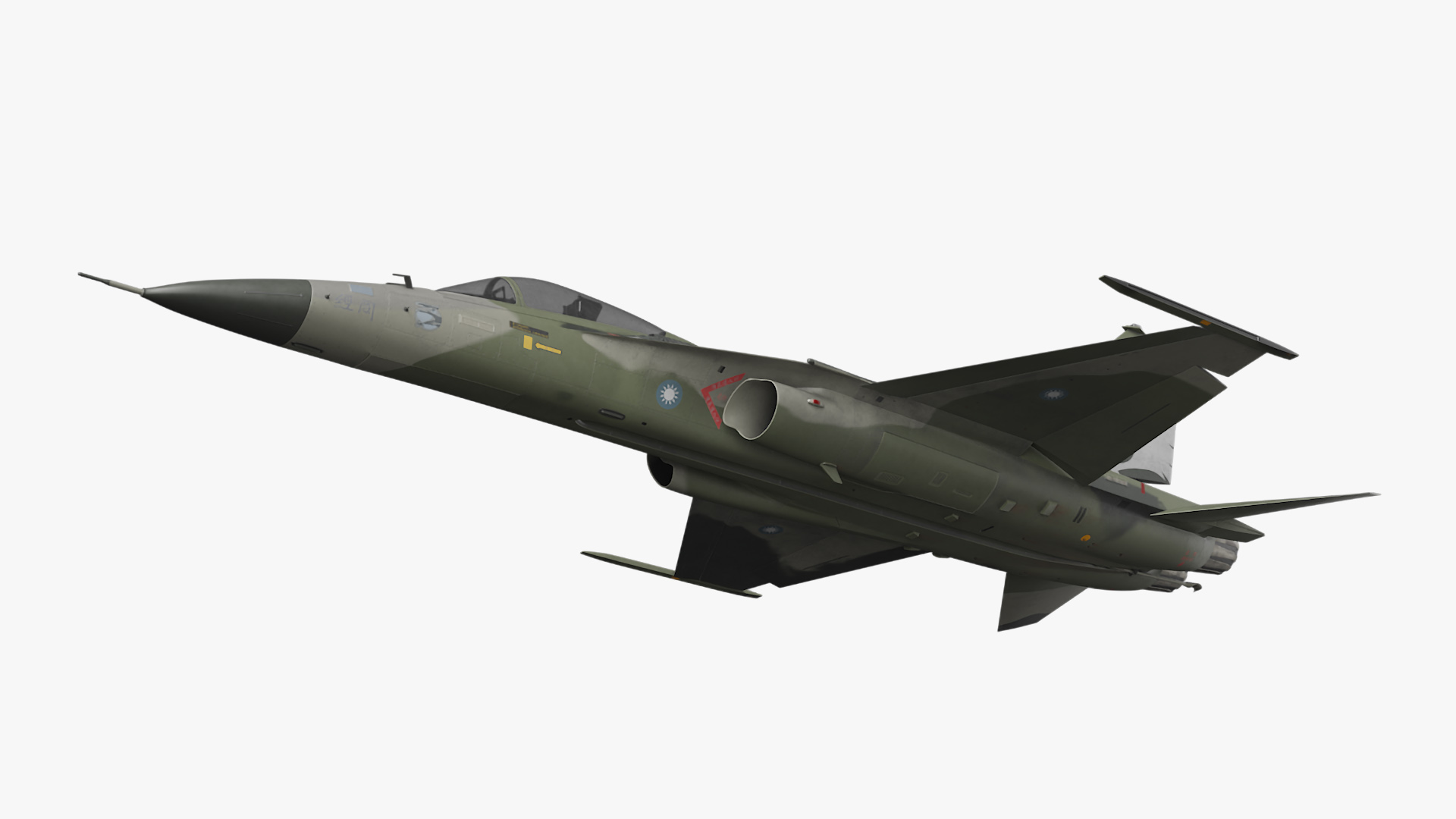 3D AIDC F-CK-1 Unarmed Fighter Jet Green Rigged for Maya model