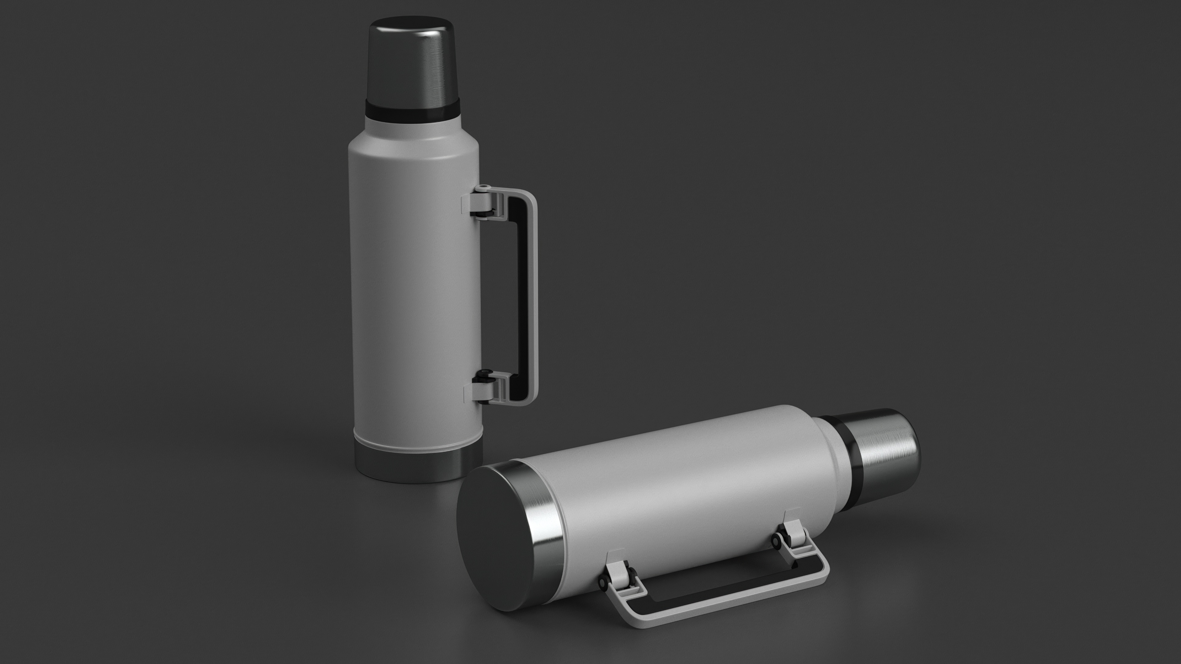 3D model Stainless Steel Vacuum Bottle White