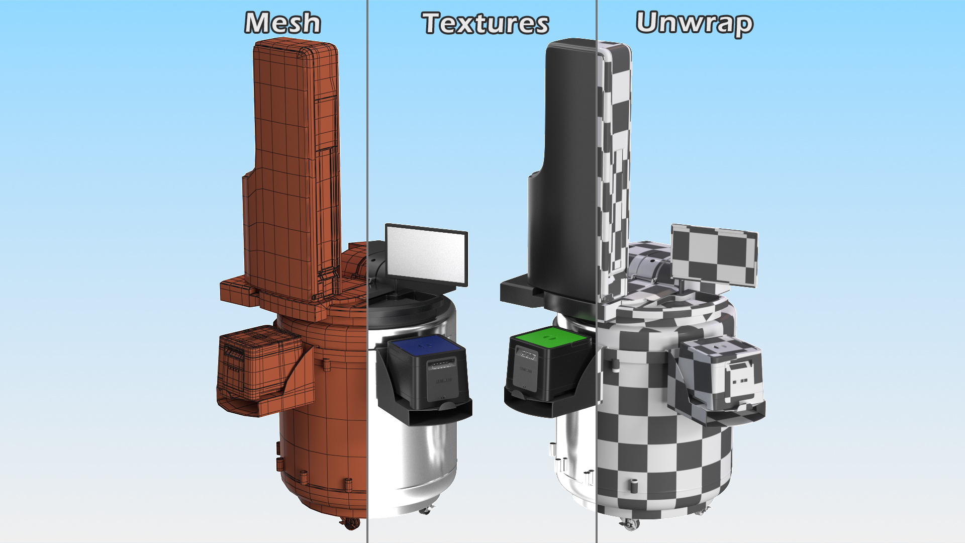 Automated Cryo Storage Rigged 3D model