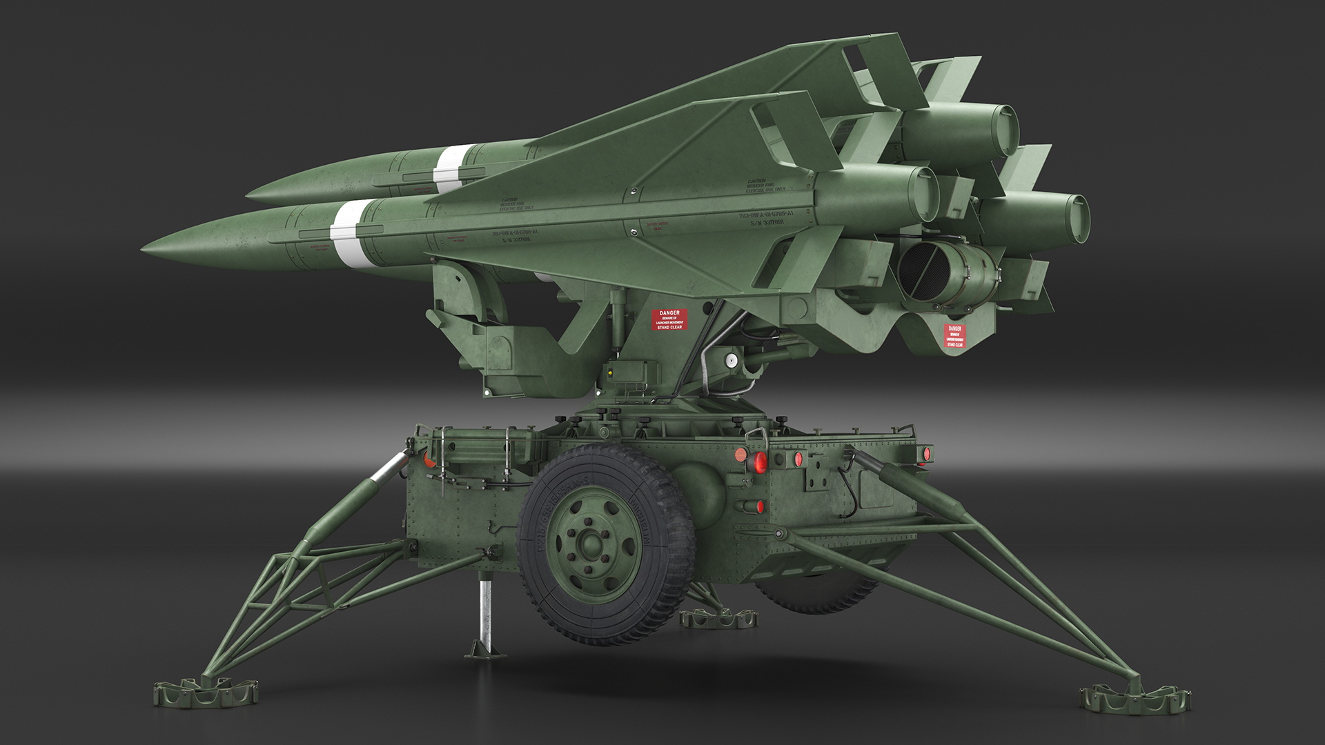 MIM23 HAWK Light Green Rigged 3D model