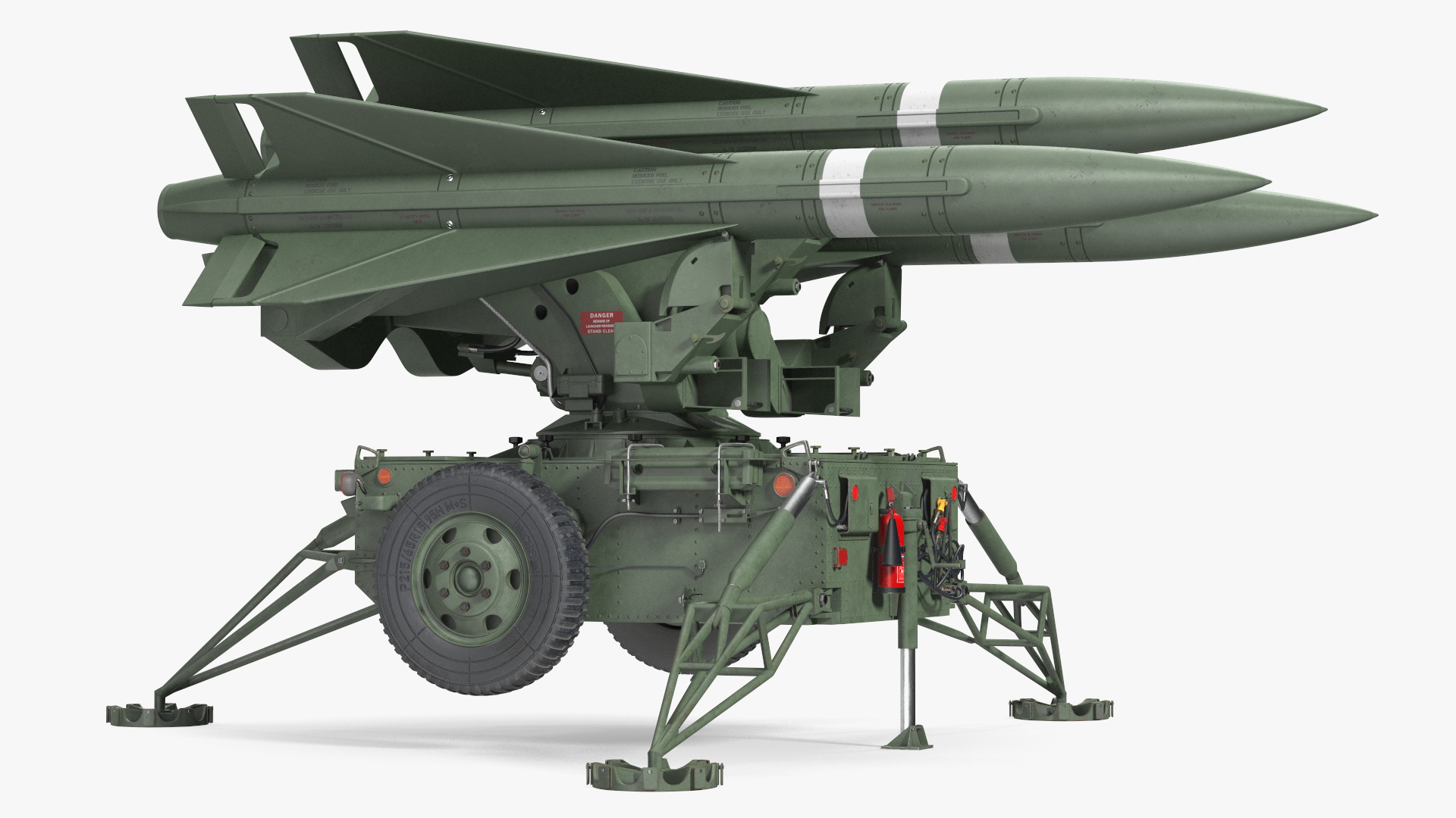 MIM23 HAWK Light Green Rigged 3D model