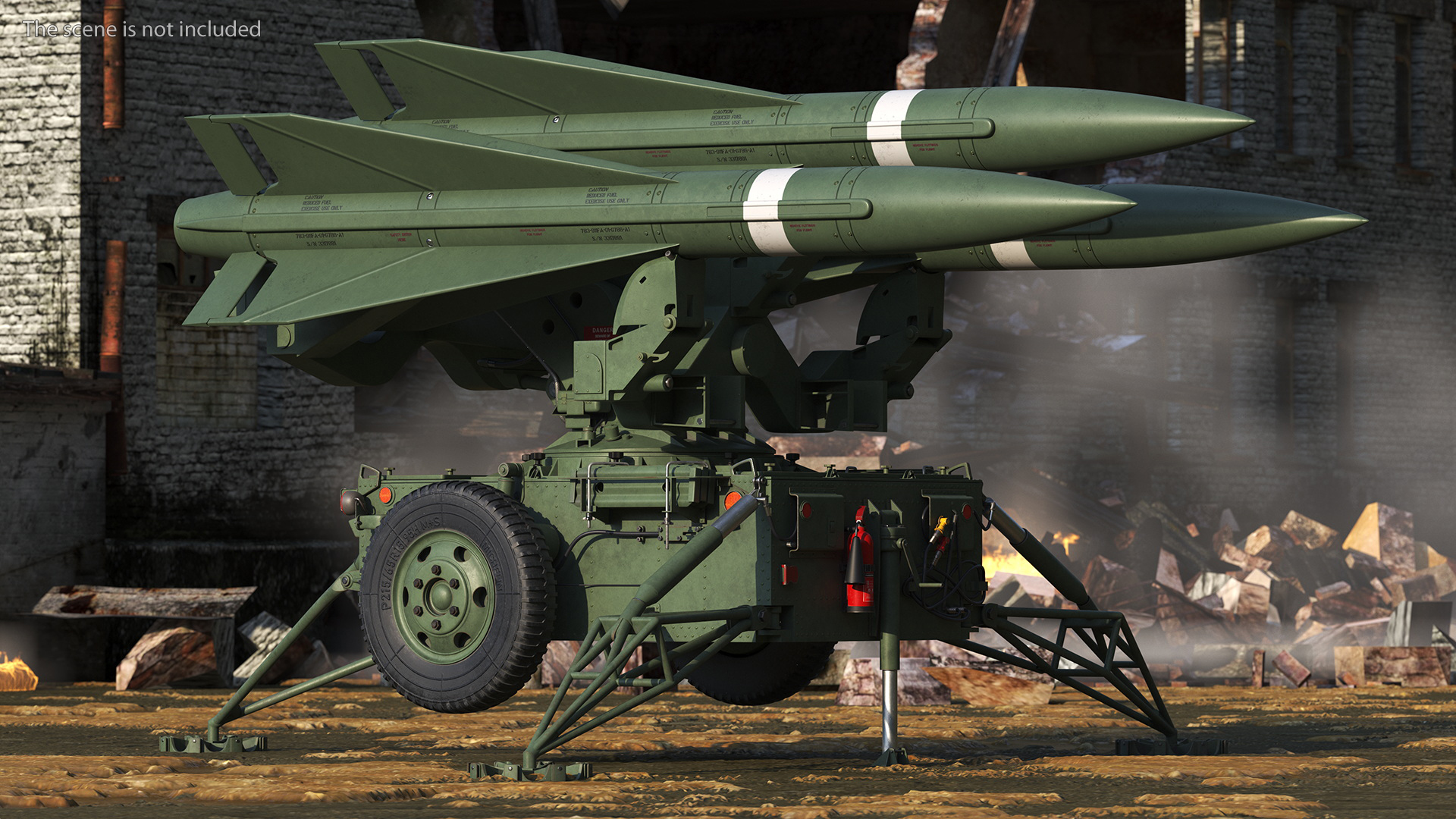 MIM23 HAWK Light Green Rigged 3D model