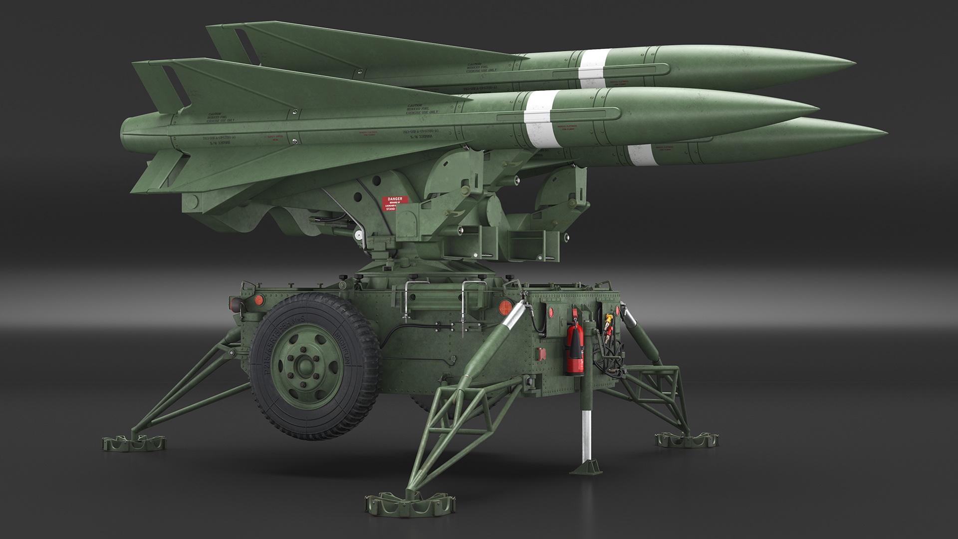 MIM23 HAWK Light Green Rigged 3D model