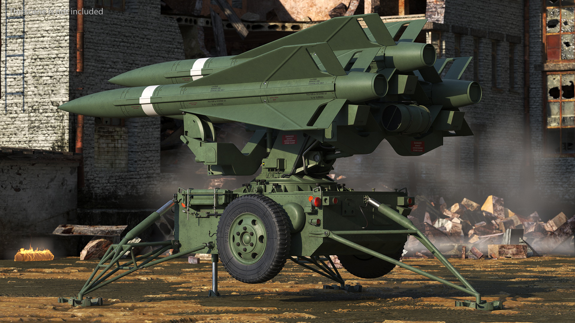 MIM23 HAWK Light Green Rigged 3D model