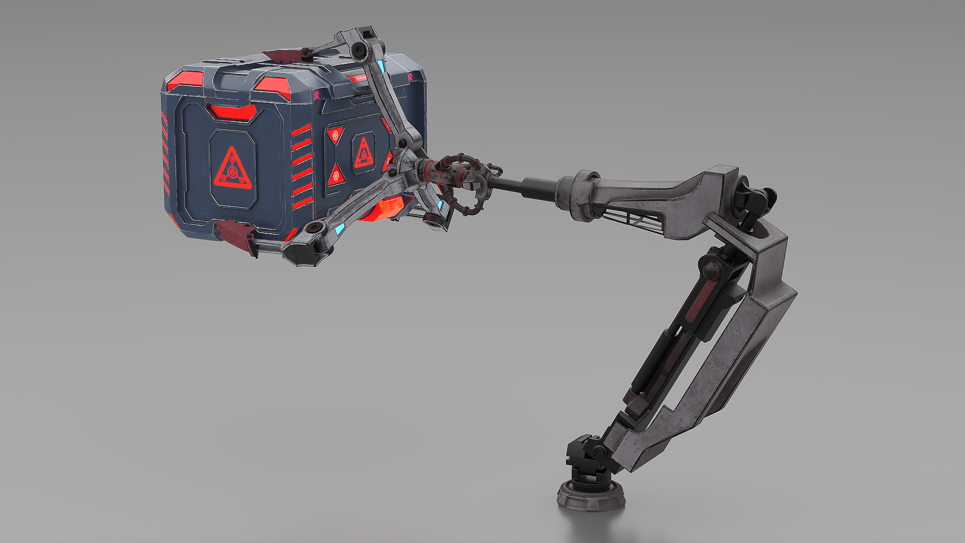 Sci-Fi Robotic Arm with Cargo Container 3D model