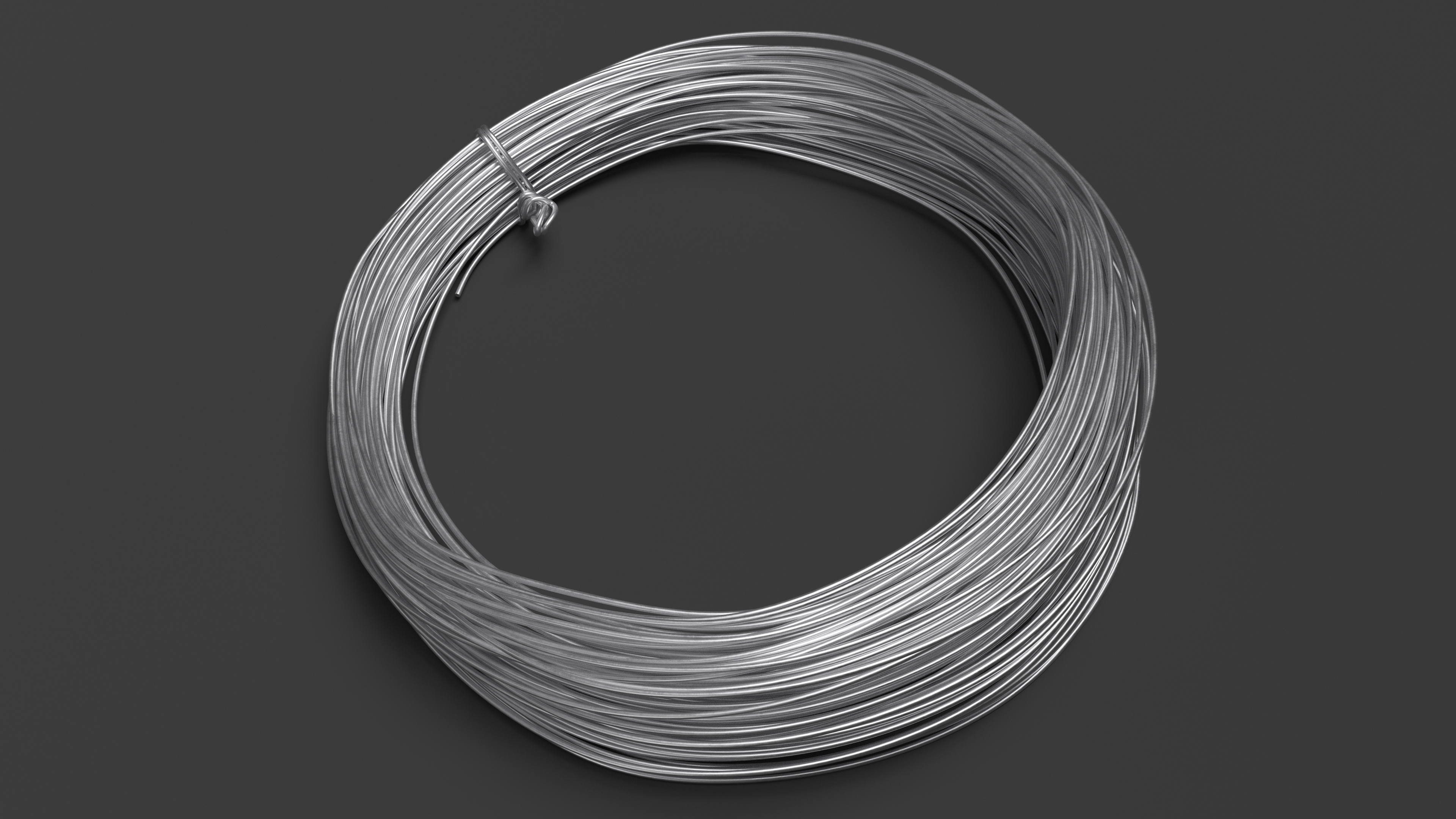Aluminium Wire Coil Half 3D model