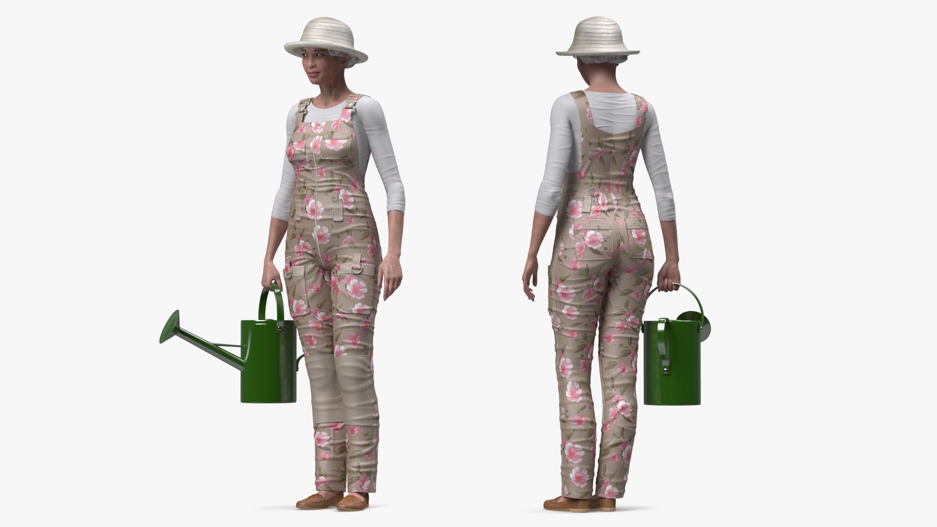 Gardener Asian Woman Rigged 3D