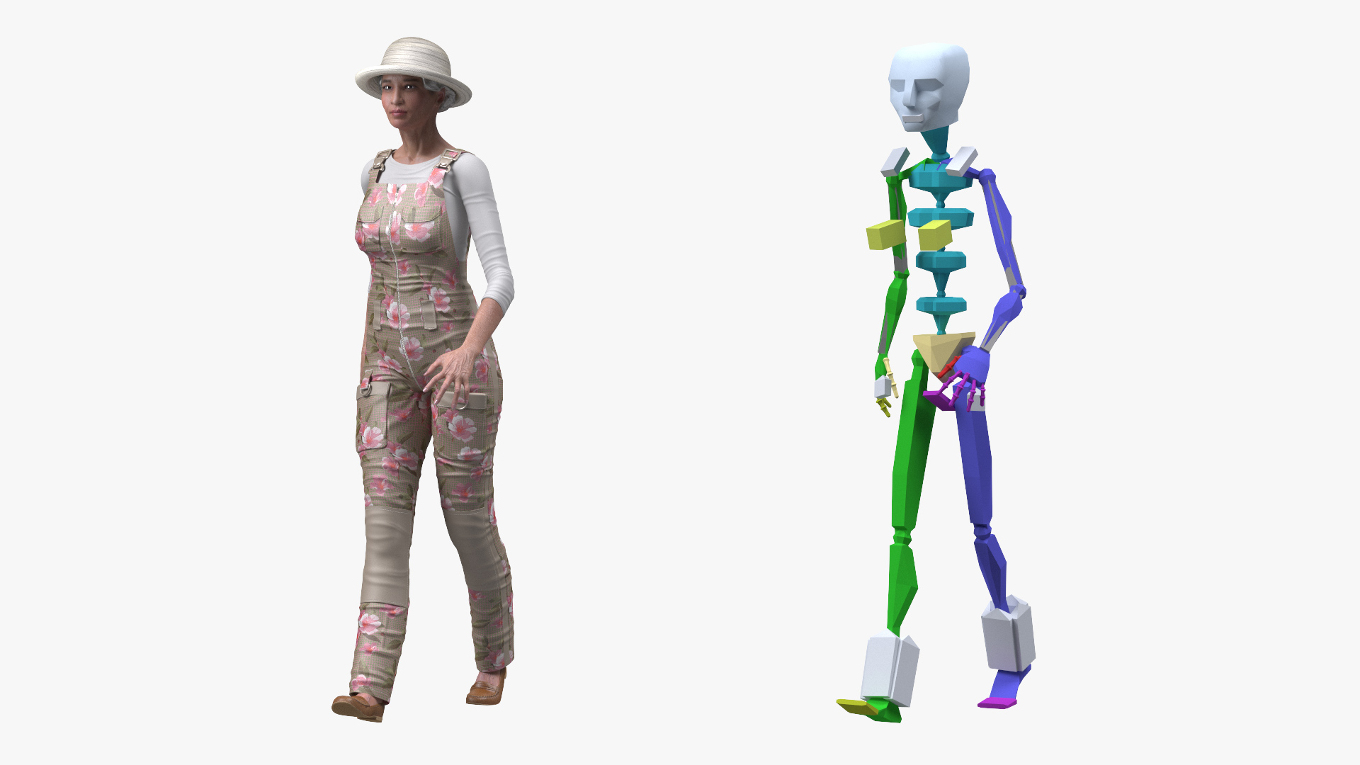 Gardener Asian Woman Rigged 3D