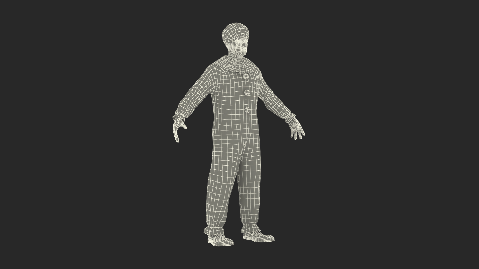 3D Funny Clown Costume Fur model