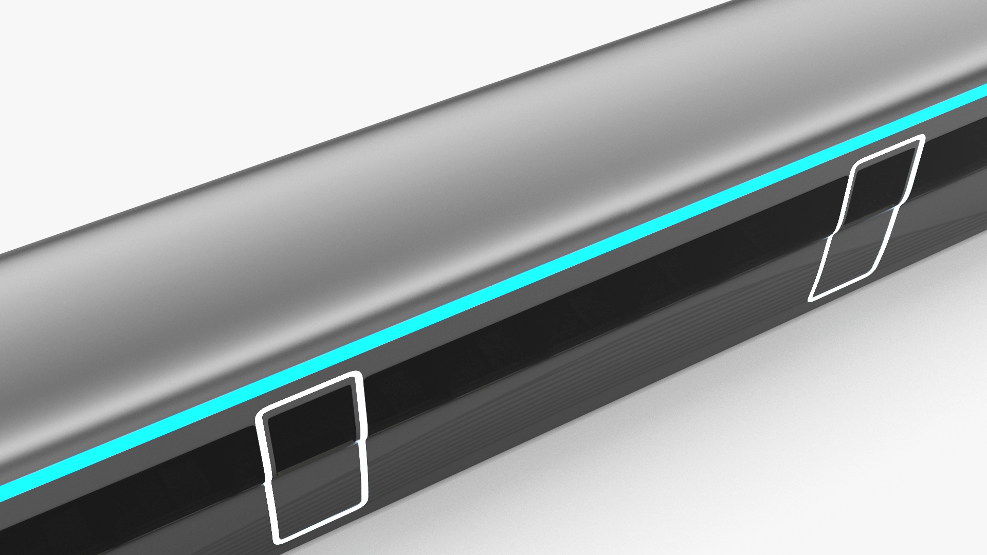 3D Futuristic Passenger Wagon Silver model
