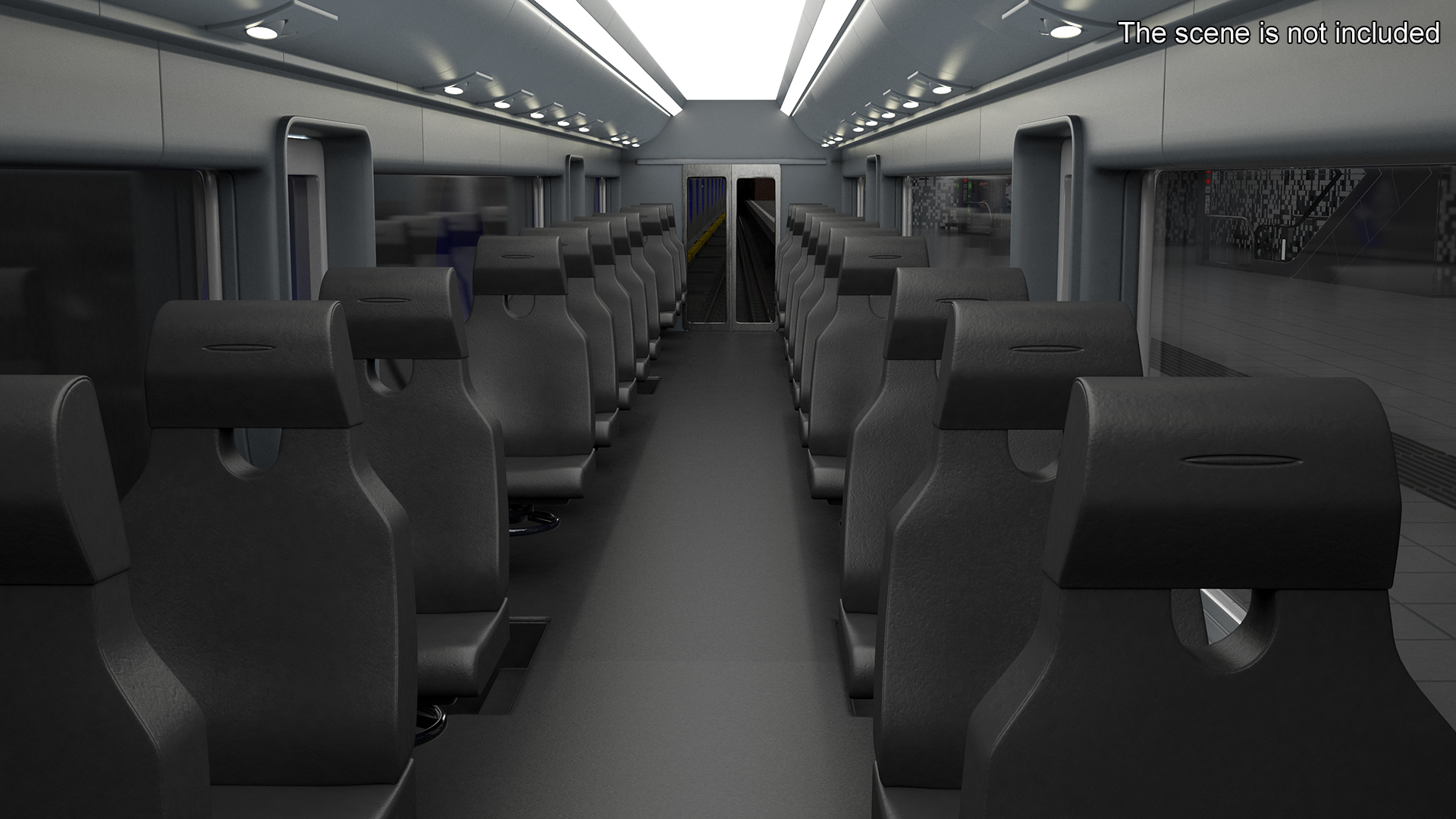 3D Futuristic Passenger Wagon Silver model