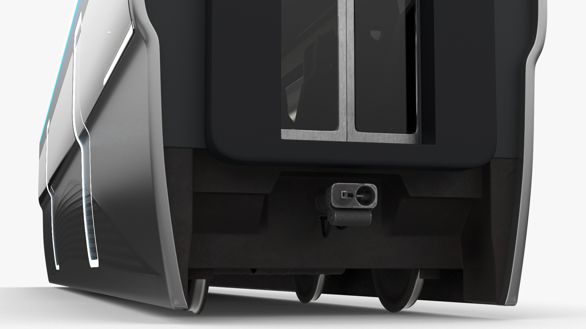 3D Futuristic Passenger Wagon Silver model