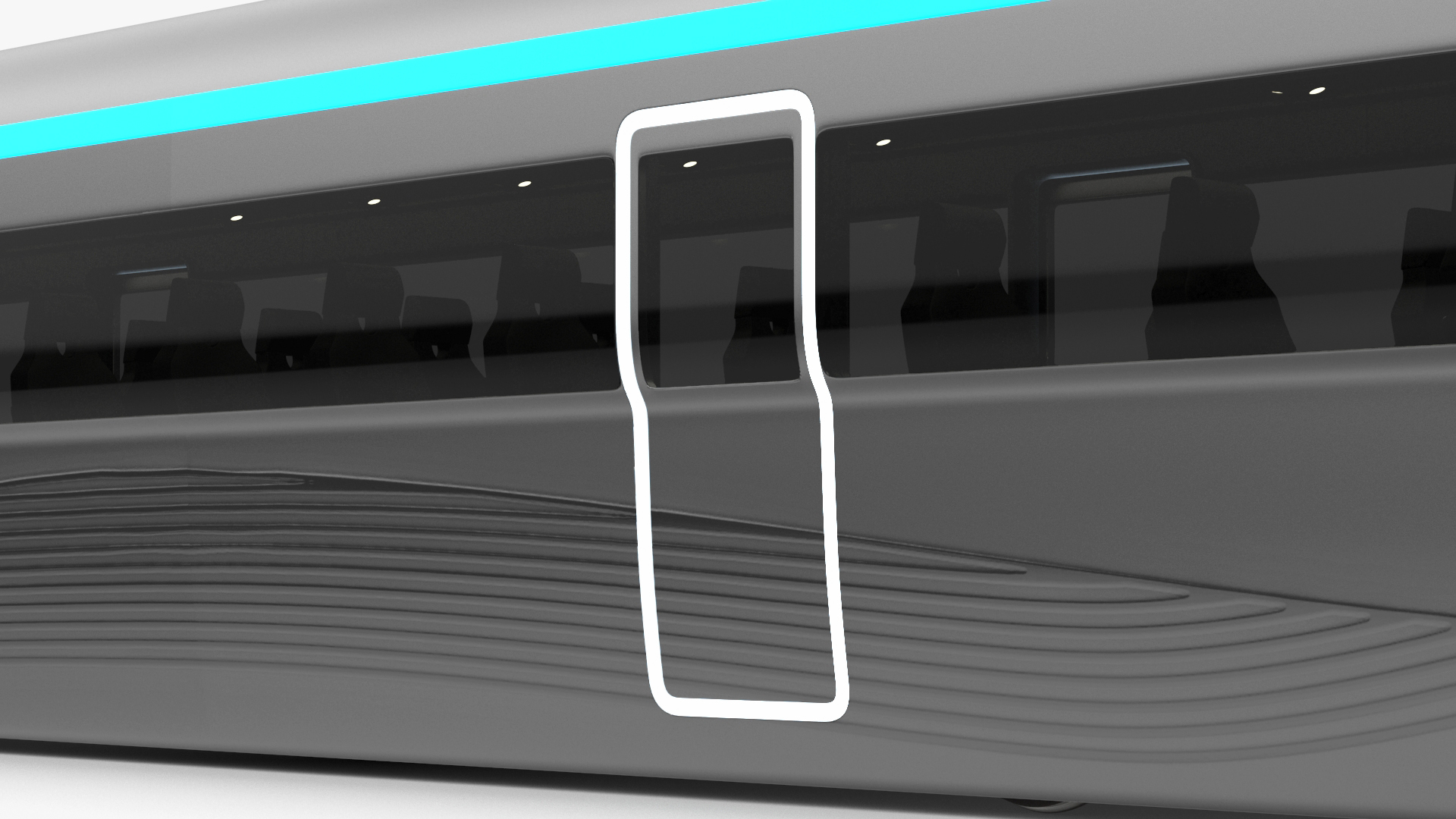 3D Futuristic Passenger Wagon Silver model