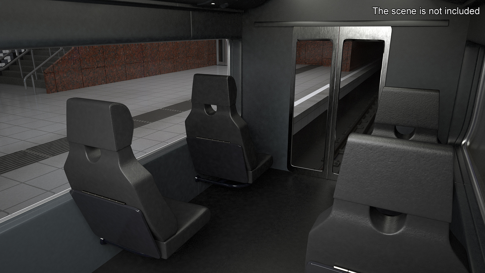 3D Futuristic Passenger Wagon Silver model