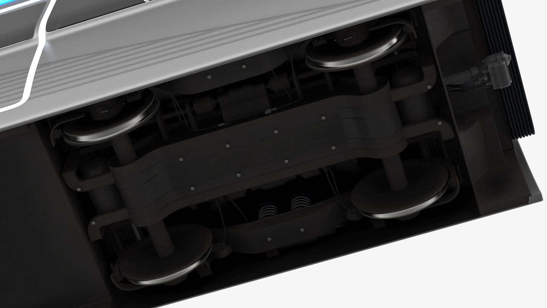 3D Futuristic Passenger Wagon Silver model