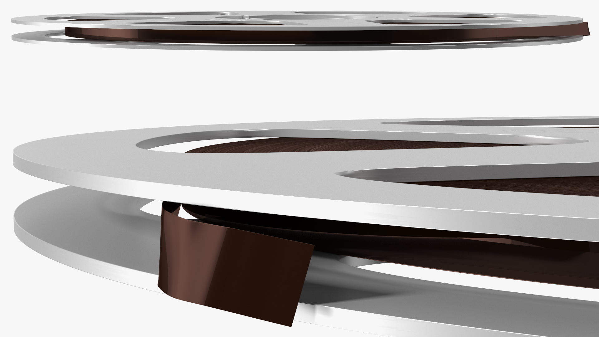 Audio Reel to Reel Spool with Tape 3D model