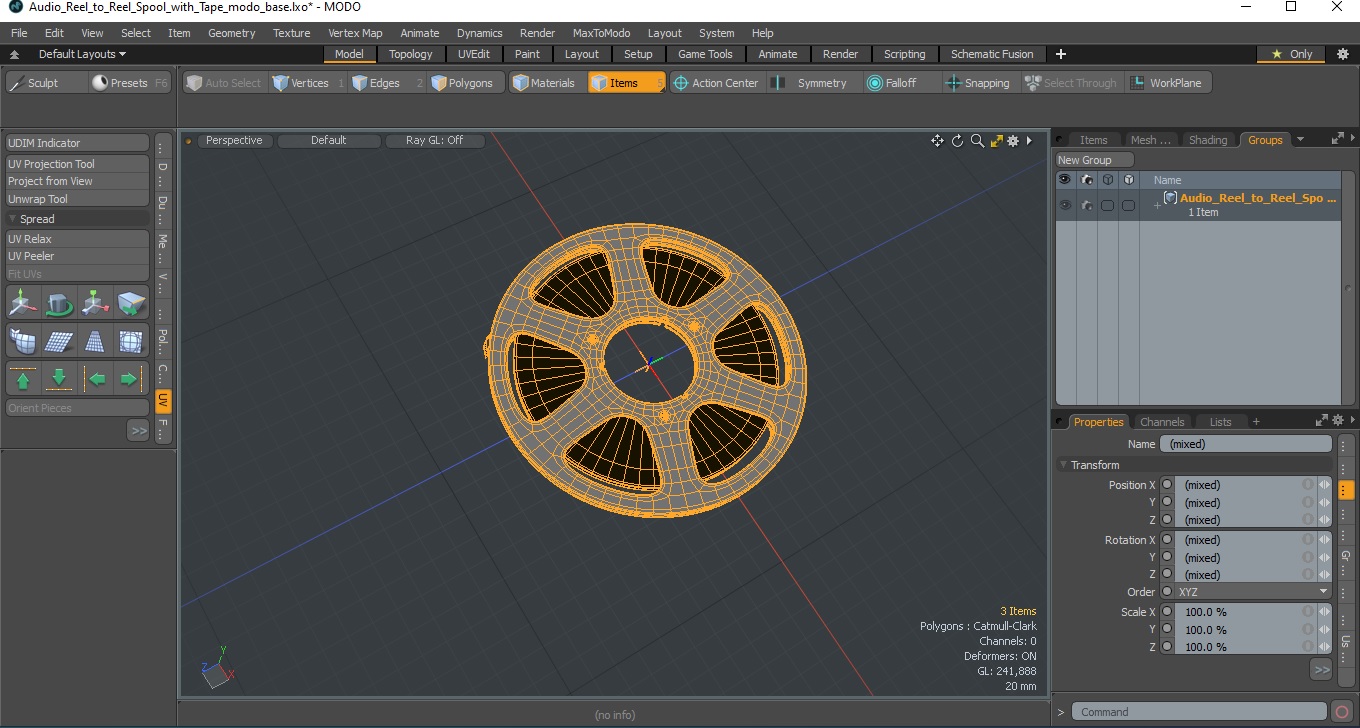 Audio Reel to Reel Spool with Tape 3D model