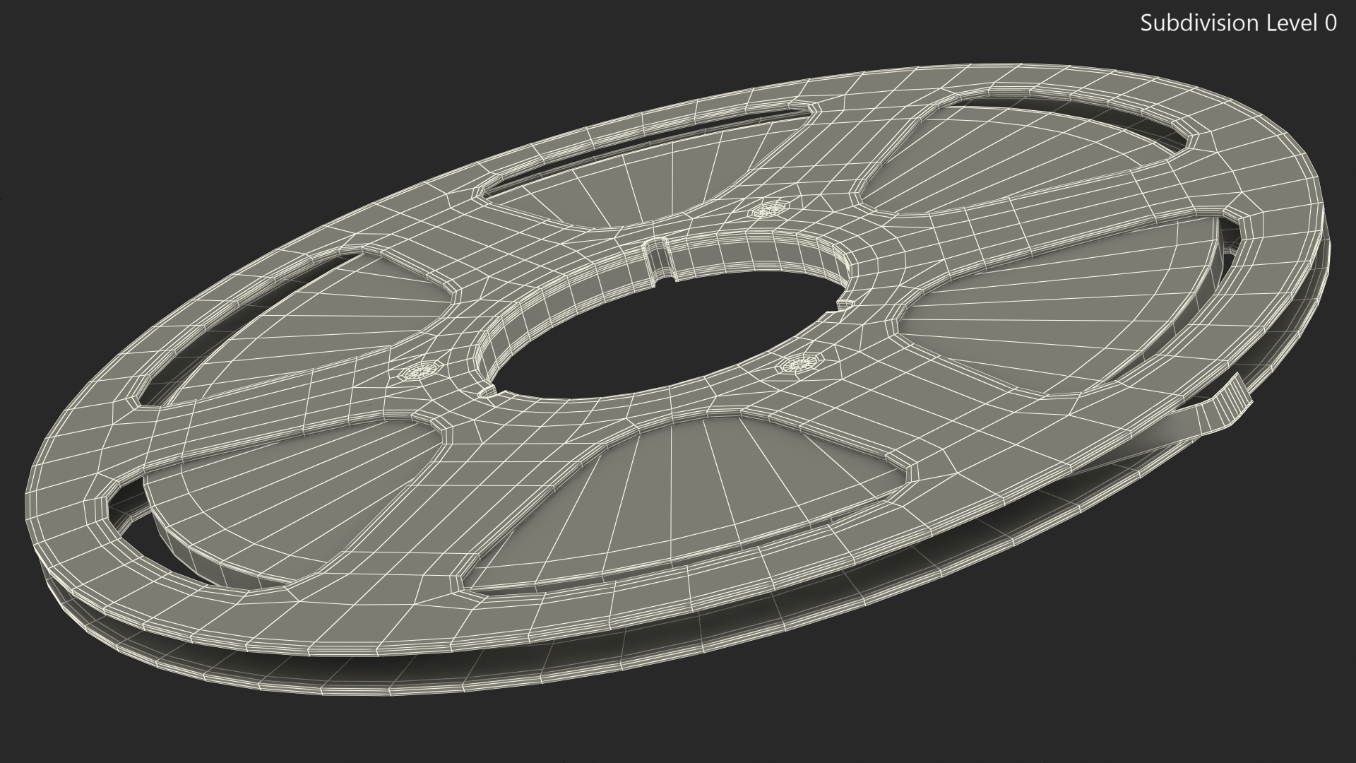 Audio Reel to Reel Spool with Tape 3D model