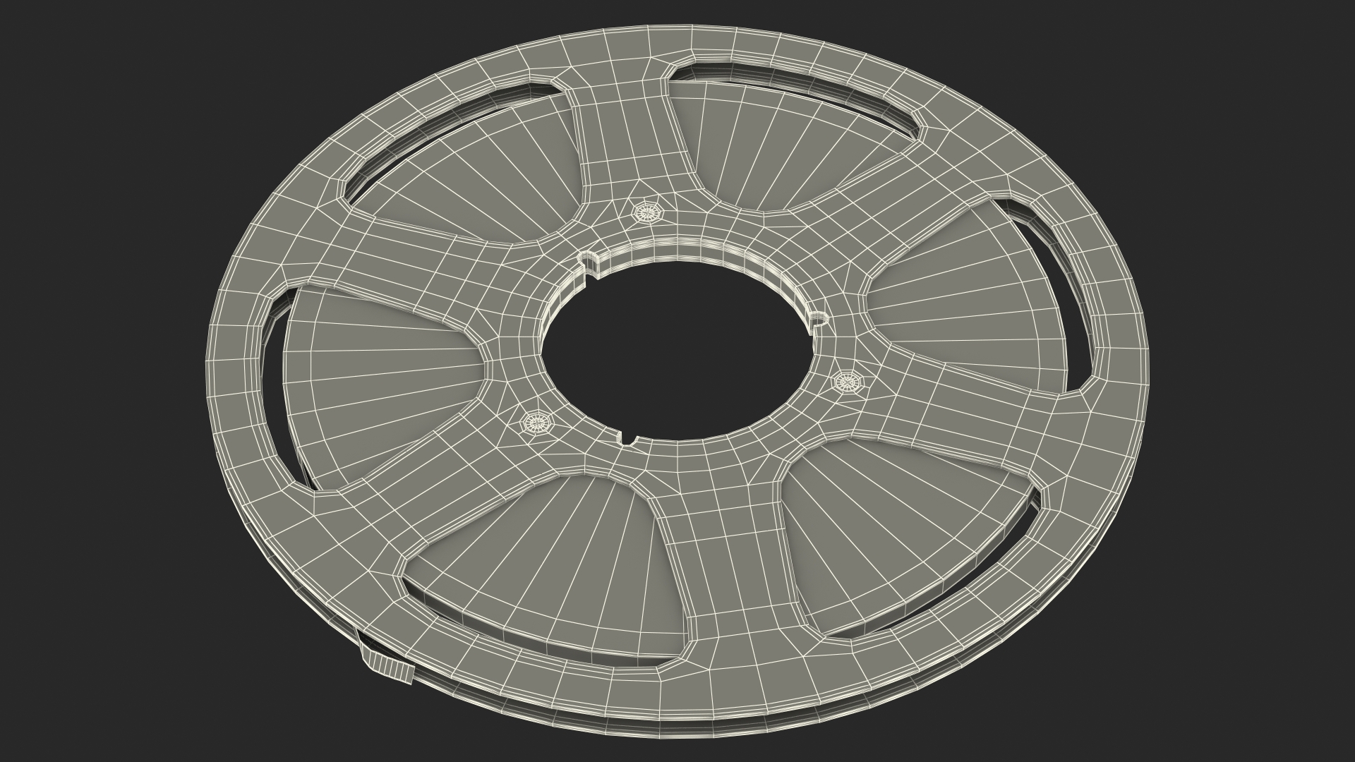 Audio Reel to Reel Spool with Tape 3D model