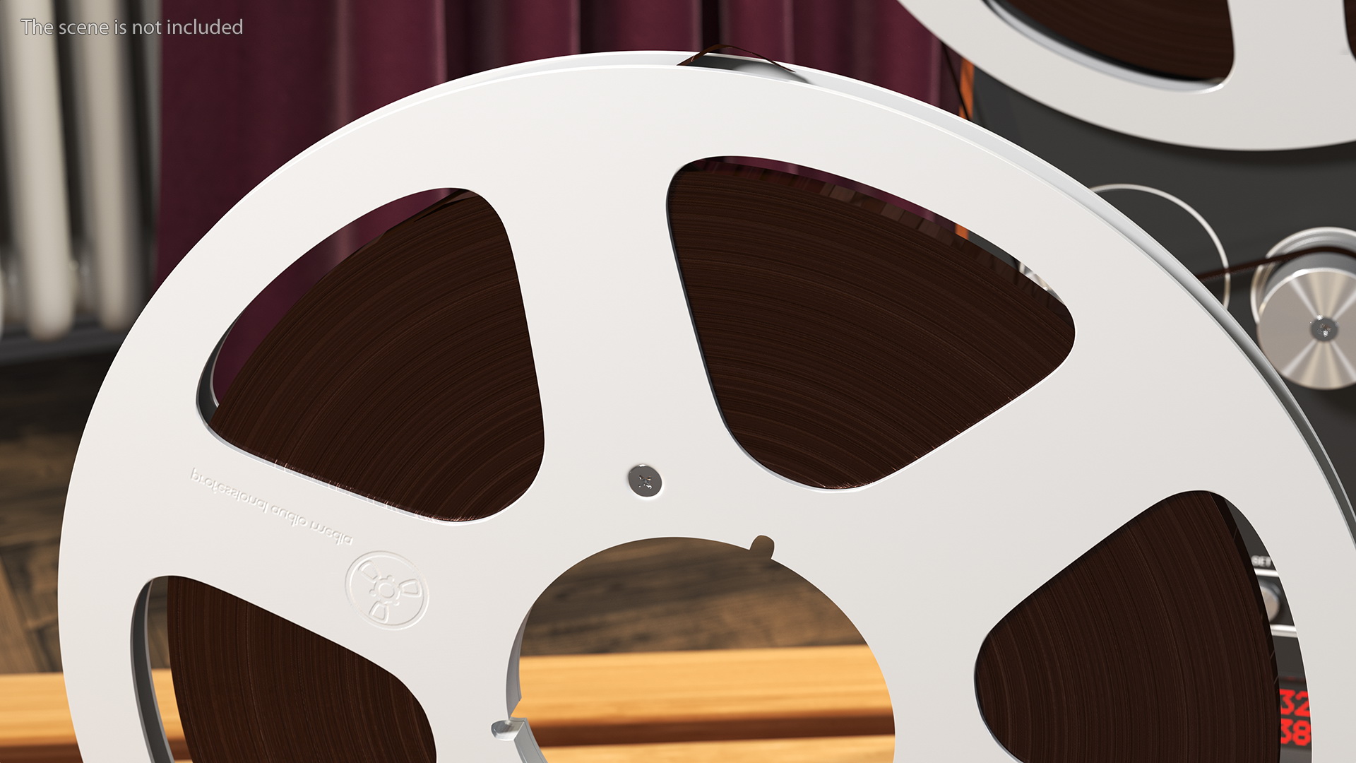 Audio Reel to Reel Spool with Tape 3D model