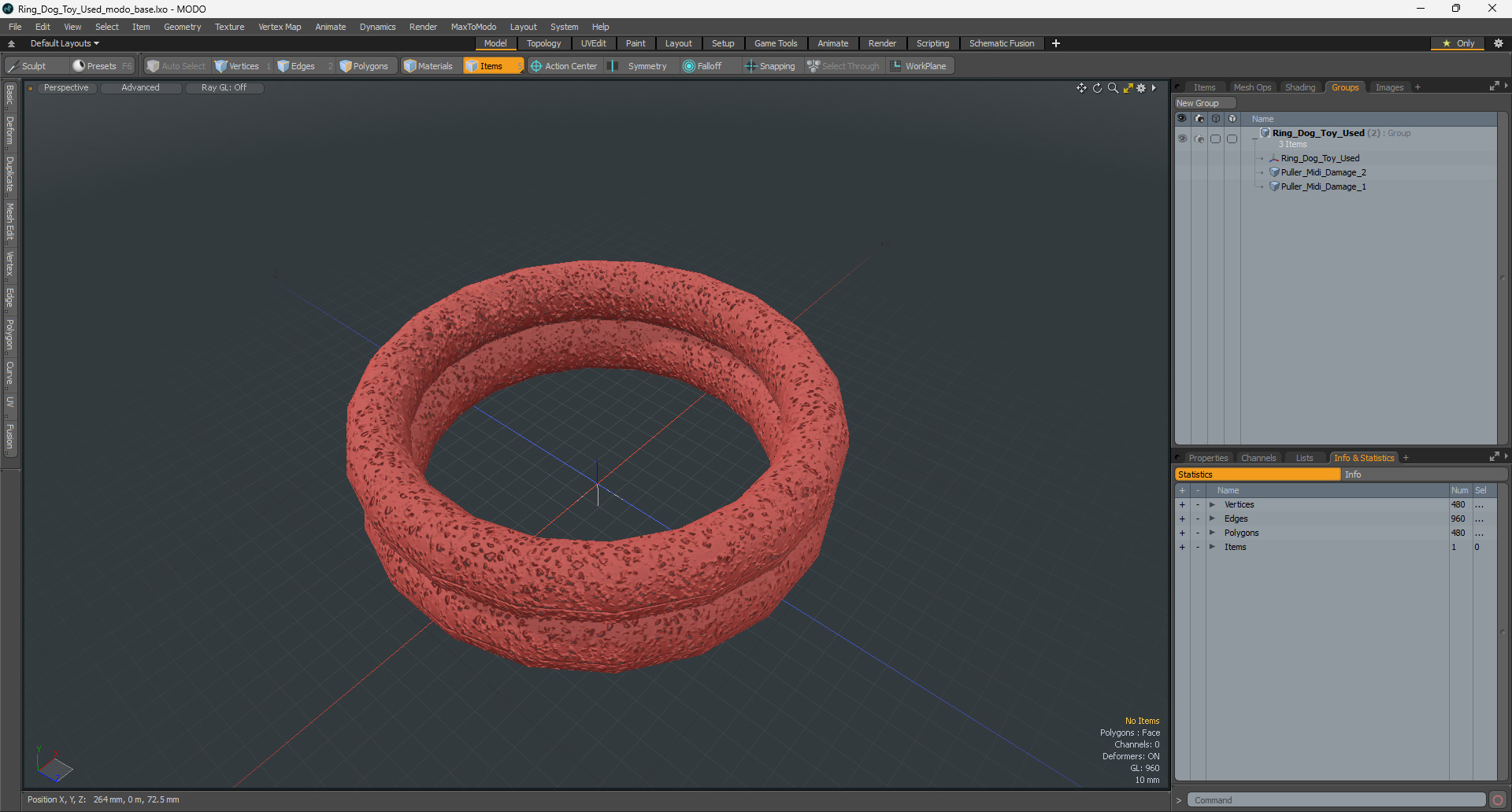 Ring Dog Toy Used 3D